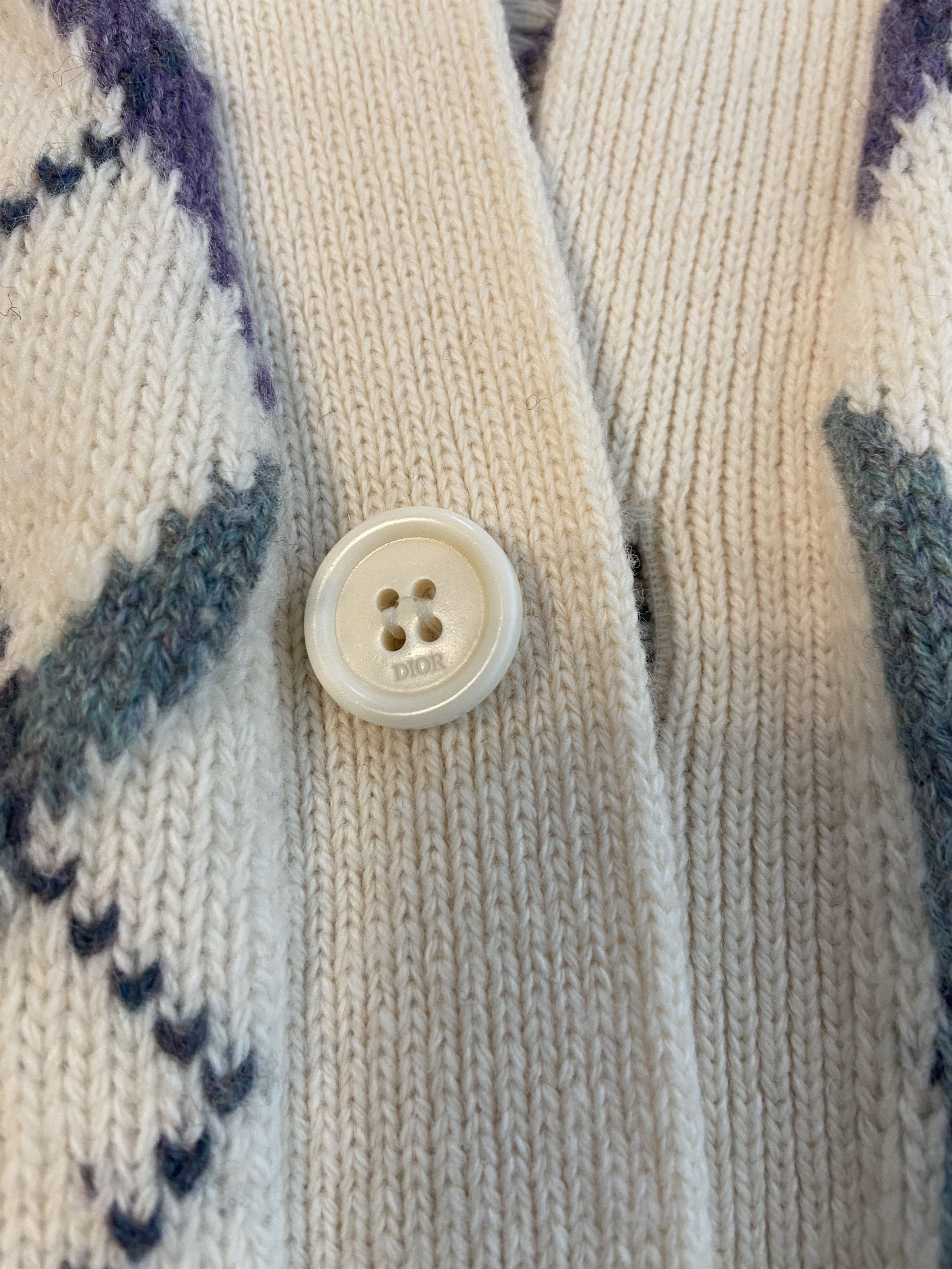 Dior Dior Men's diamond CD pattern wool cashmere cardigan Size US M / EU 48-50 / 2 - 9 Thumbnail