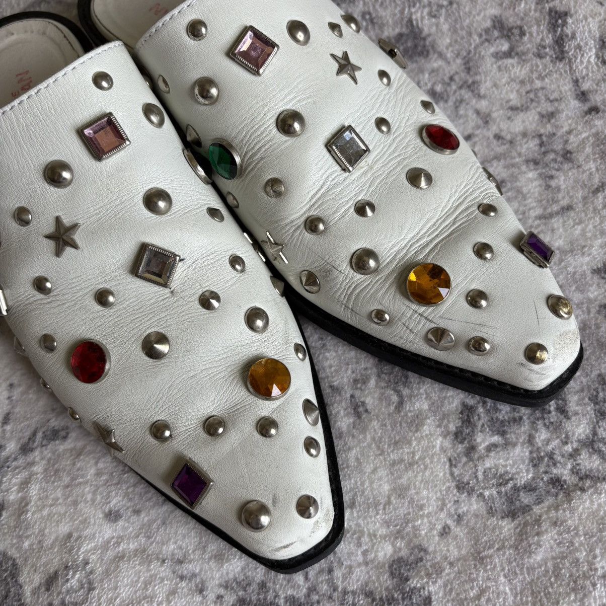 Junya Watanabe Junya Watanabe AW02 Jewel Studded Mules White | M Size US 7 / EU 40 - 3 Thumbnail
