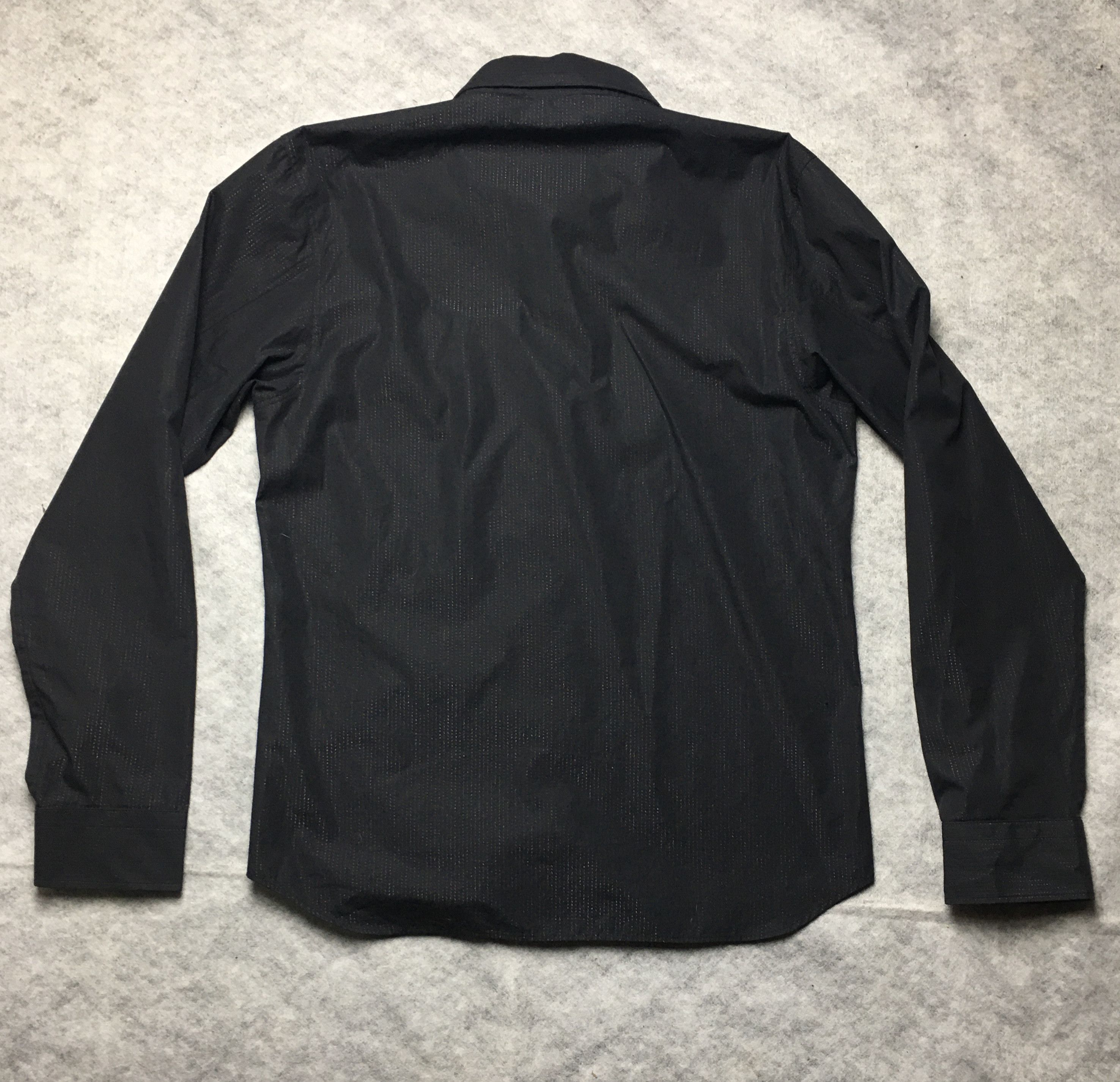 agnes b. Agnes b. Homme Black Cotton Metal Striped Shirt EU 42 Size 42R - 2 Thumbnail