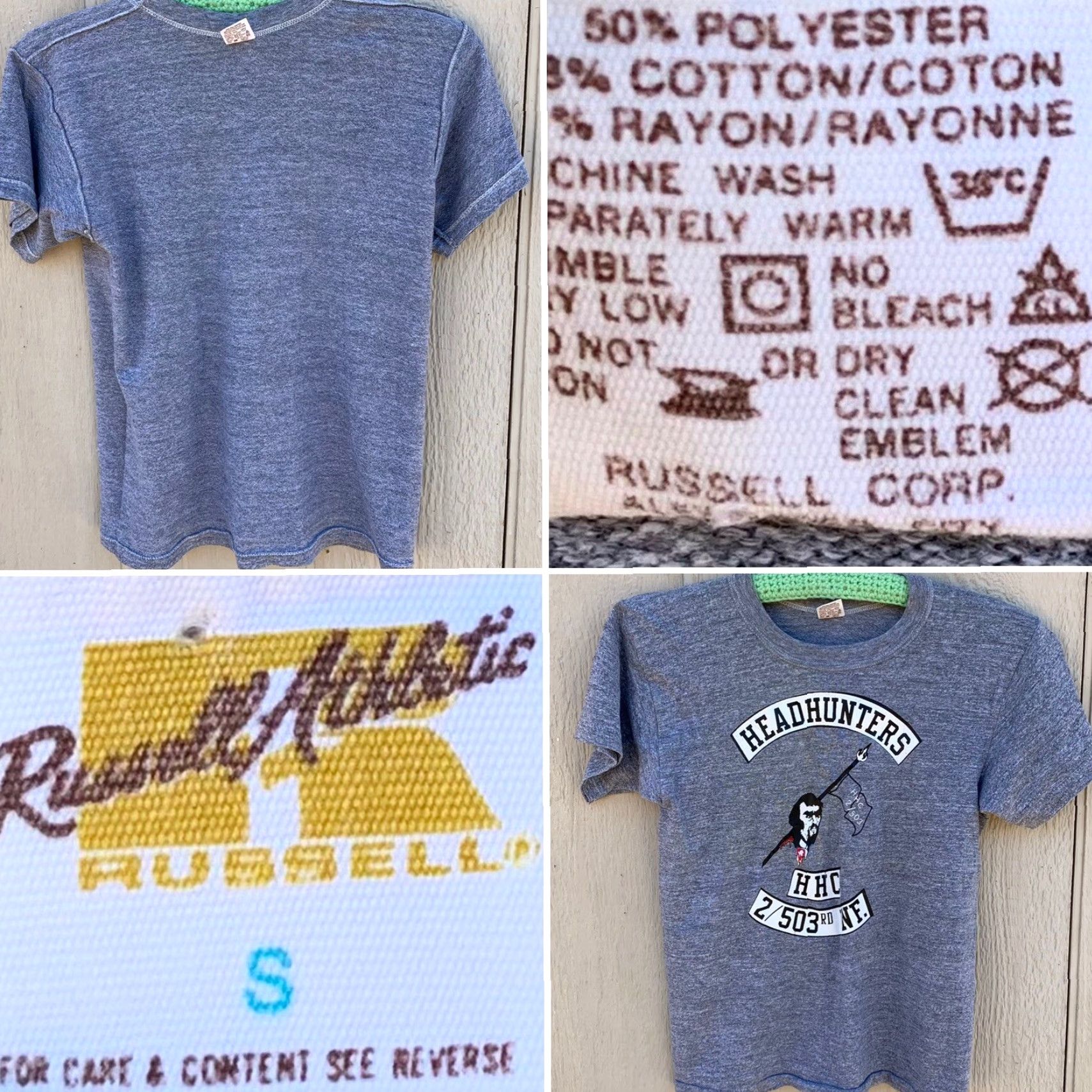 Russell Athletic VINTAGE Headhunters HHC 2/503rd Inf t shirt single stitch 70s 1970s size Small Size US S / EU 44-46 / 1 - 7 Thumbnail