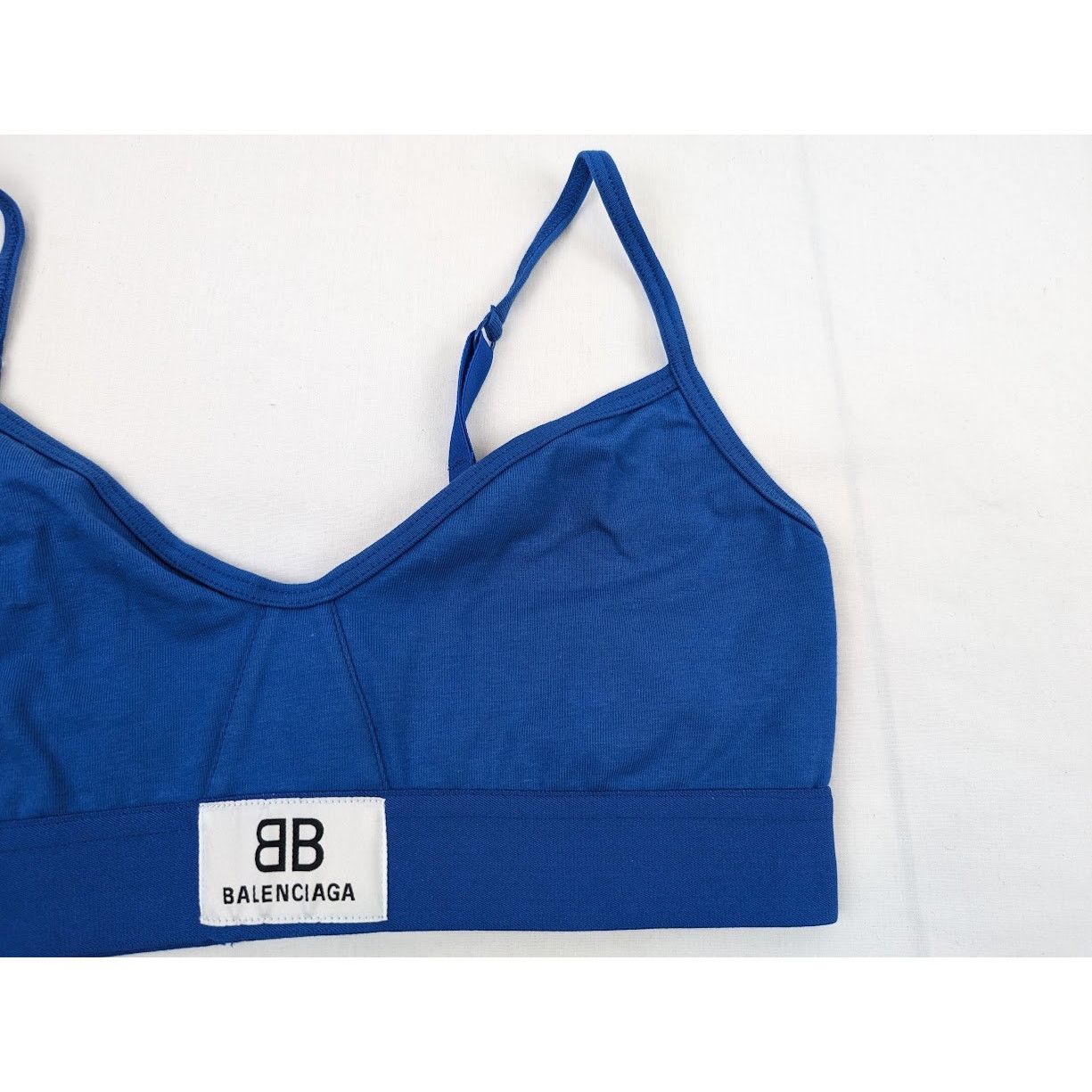 Balenciaga o1rshd1 Size: M / Soft Jersey Patch Sport Bra in Blue Size ONE SIZE - 5 Thumbnail