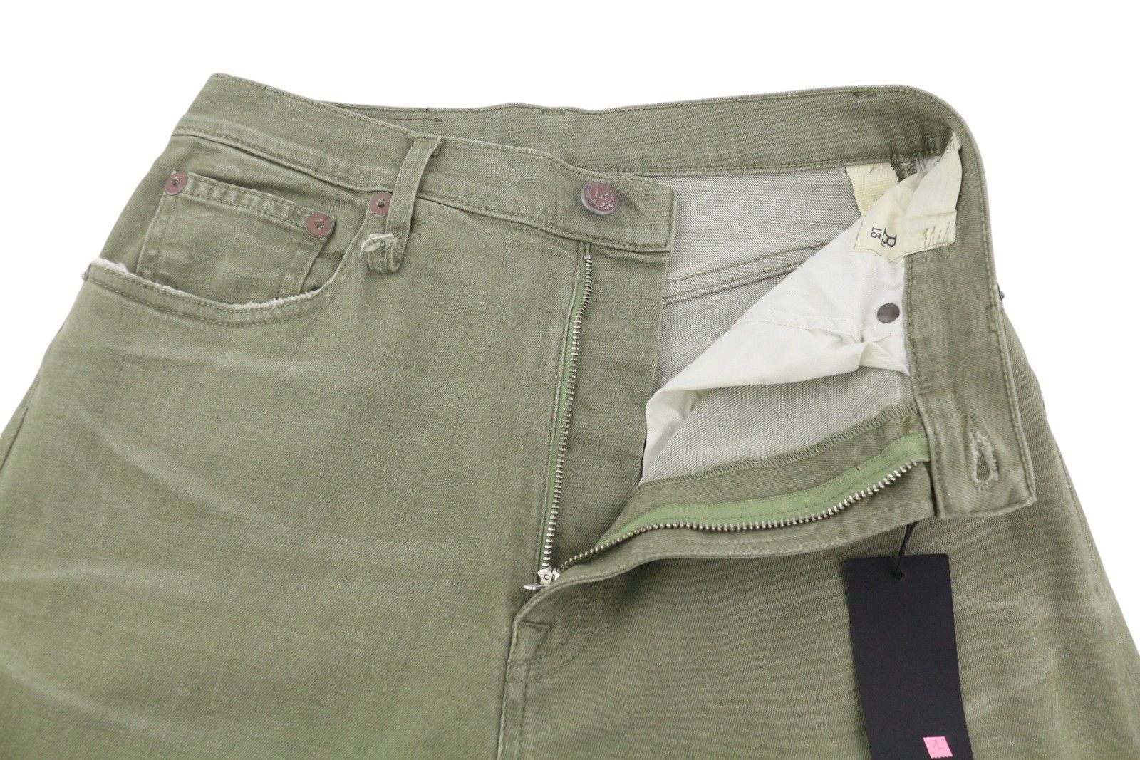 R13 JANE 28 Olive Green Stretch Loose Straight High Waist 86313 Size 28" / US 6 / IT 42 - 5 Thumbnail