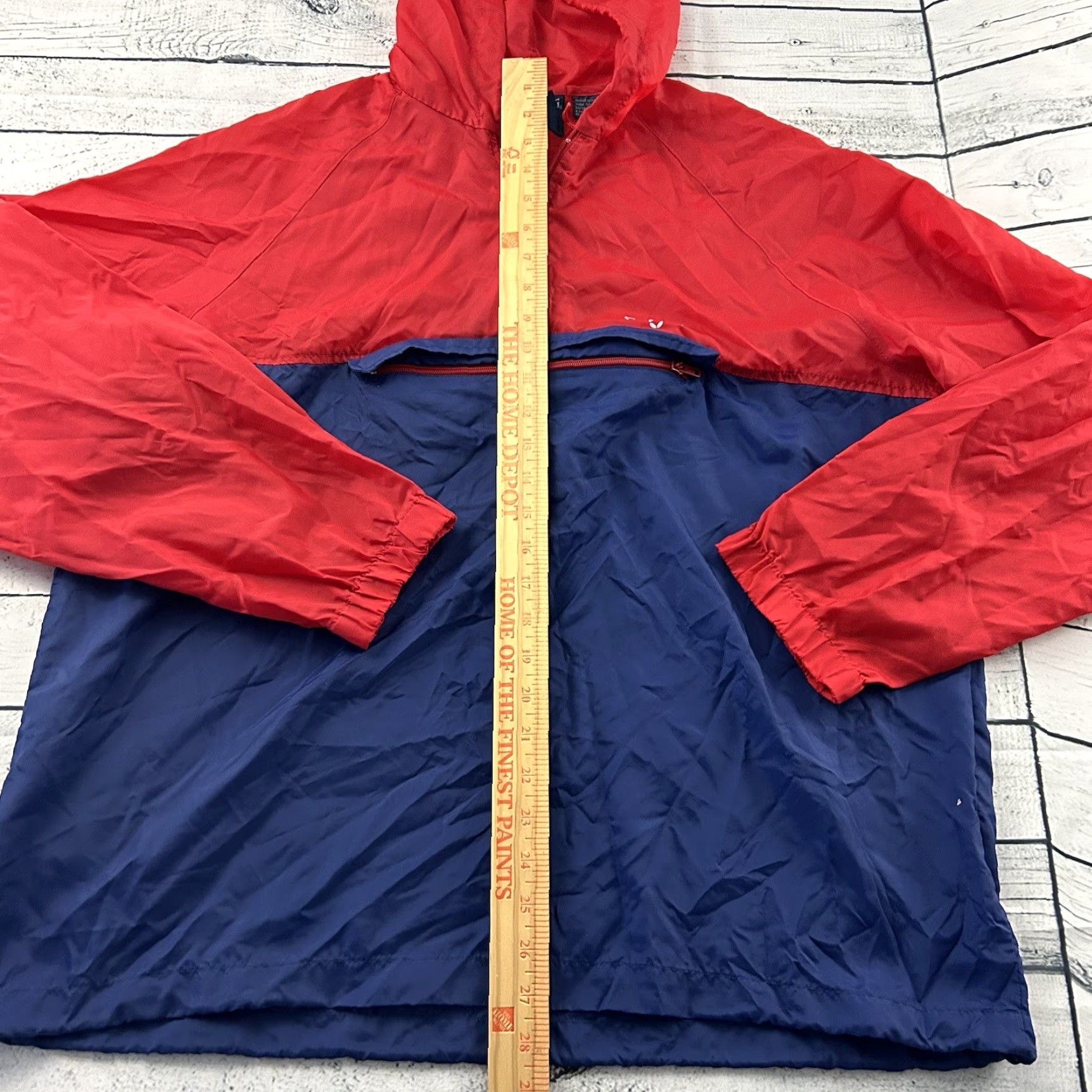Spalding VINTAGE Spalding Windbreaker Hooded Anorak 1/4 Zip Pullover Red Mens L Size US L / EU 52-54 / 3 - 4 Thumbnail