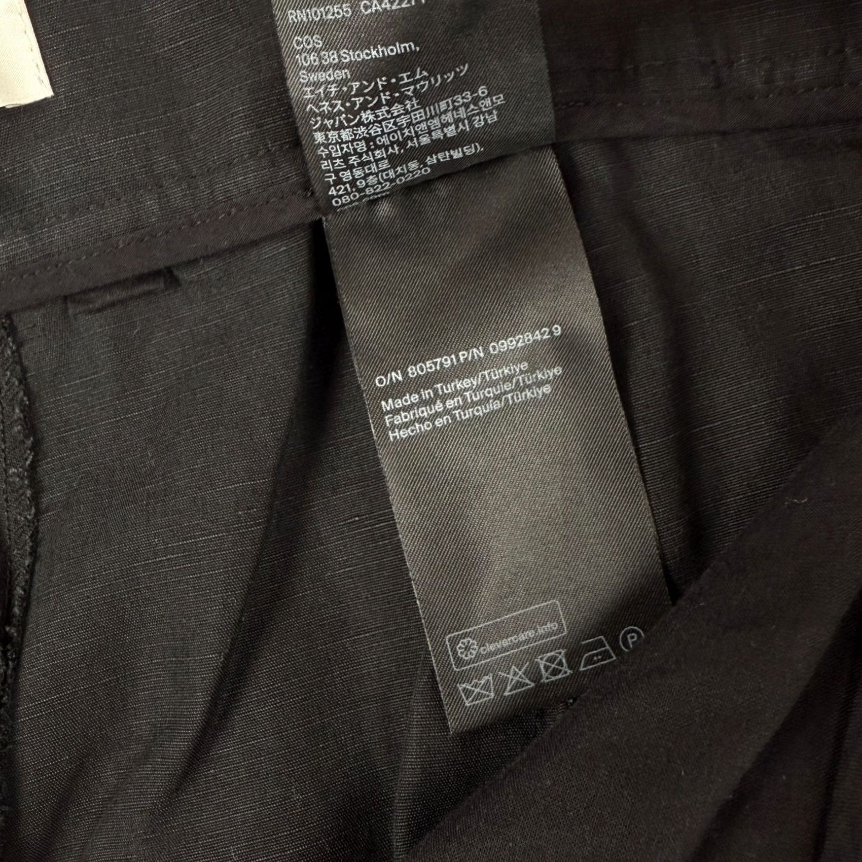 Cos COS Dress Pants Women's EU 40 Lyocell Linen Pleated Wide-Leg High Waist Black Pants Size 27" / US 4 / IT 40 - 5 Thumbnail