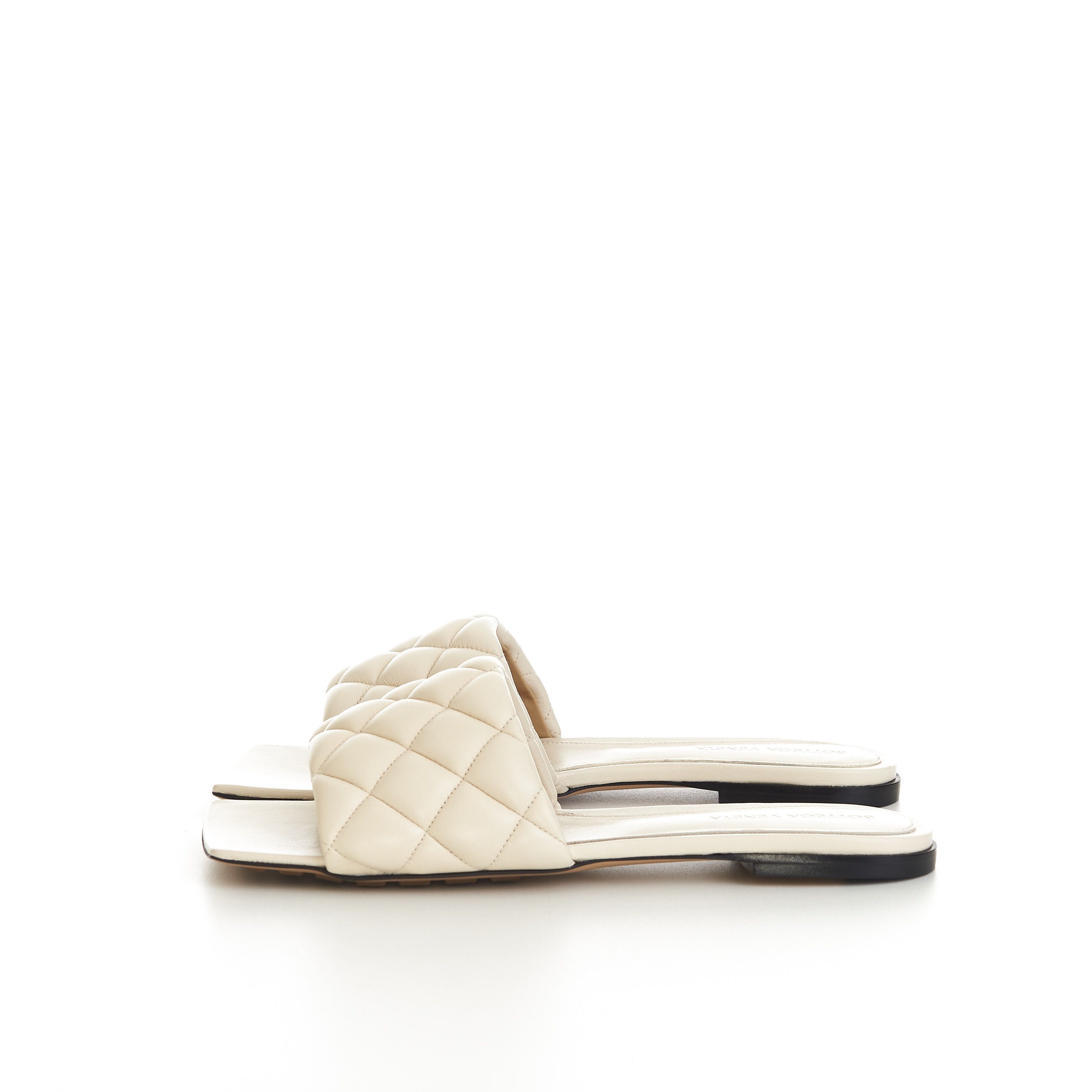 Bottega Veneta Quilted Padded Flat Sandals In Sea Salt Leather Size US 11 / IT 41 - 5 Thumbnail