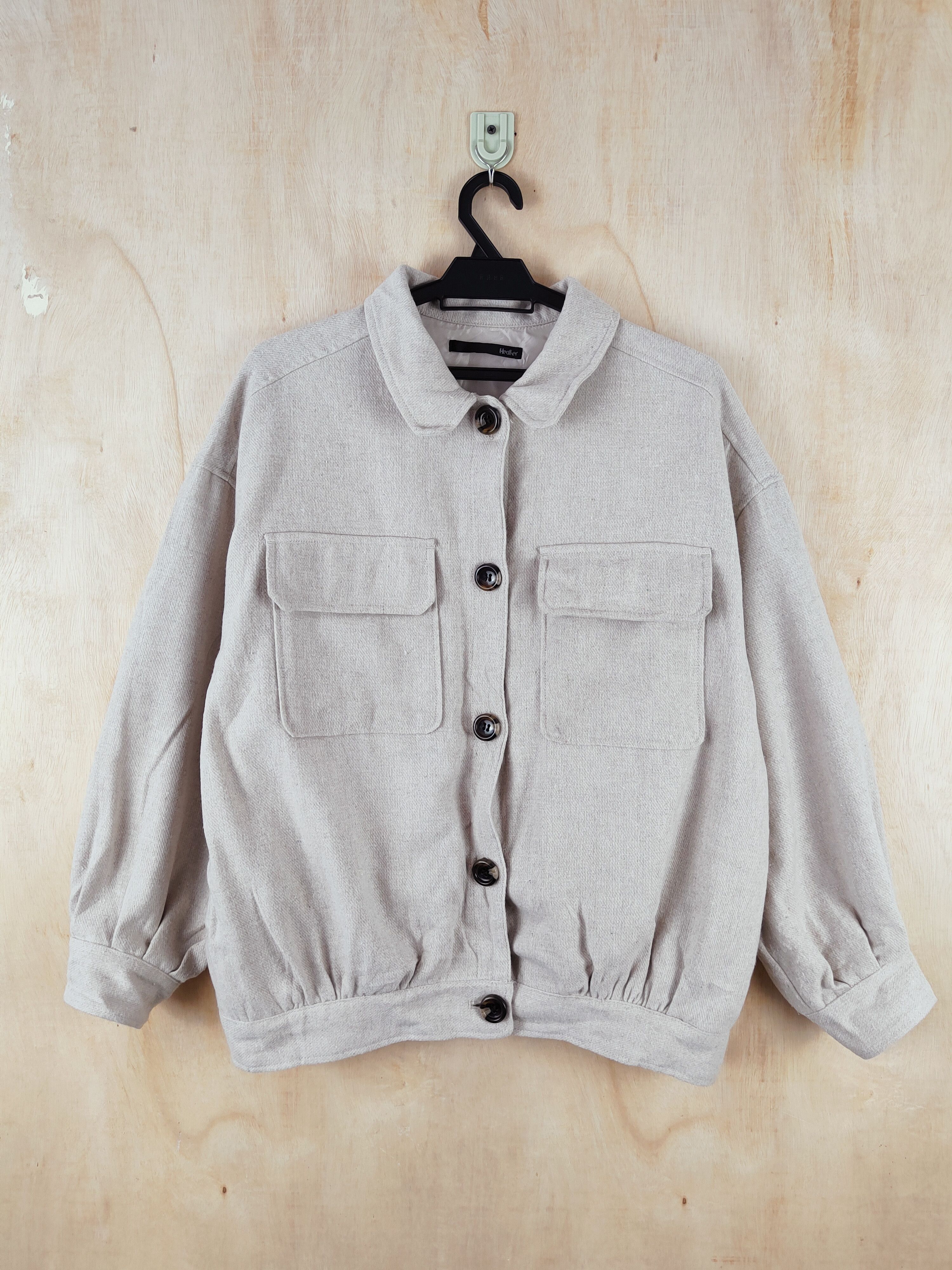 Japanese Brand × Vintage Retro Design 💥 Heather Ivory Jackets Size L / US 10 / IT 46 - 1 Thumbnail