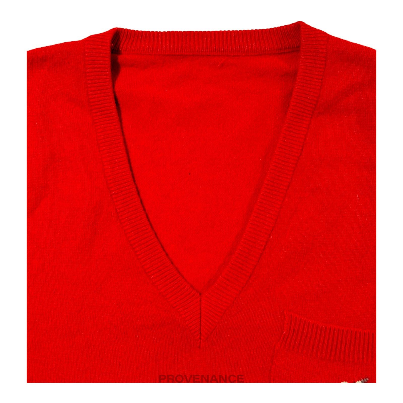 Dior 🔴 Christian Dior Golf Logo V Neck Sweater - Fine Wool Red S Size US S / EU 44-46 / 1 - 3 Thumbnail