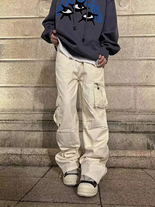 VIBE Vintage washed multi-pocket rare casual cargo trousers Size US 32 / EU 48 - 8 Thumbnail