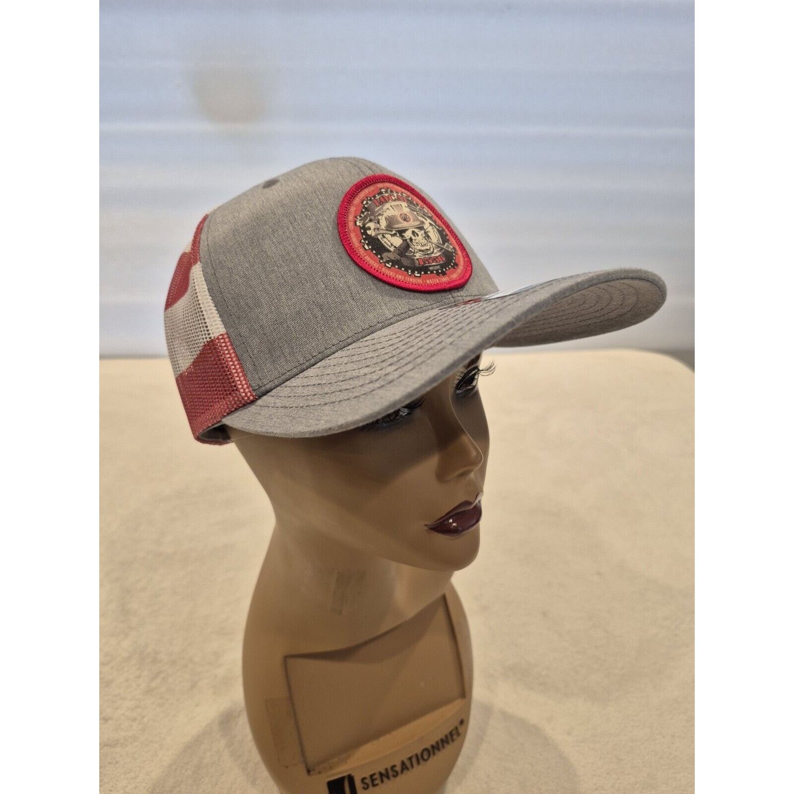 Richardson Premium Skull and USA Flag Richardson Trucker Snapback Mesh Size ONE SIZE - 12 Thumbnail