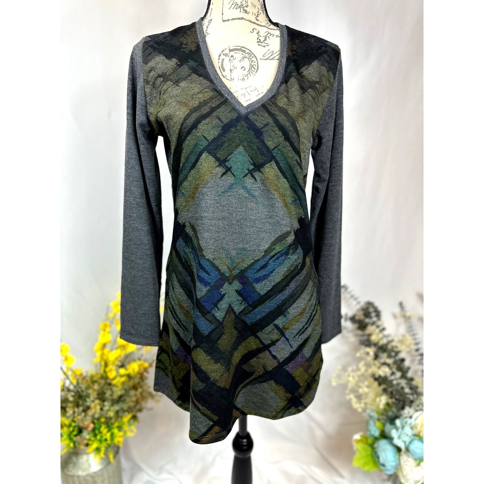 Other Vintage Go Couture Abstract Sweater Boho Lightweight XL Size XL / US 12-14 / IT 48-50 - 2 Thumbnail