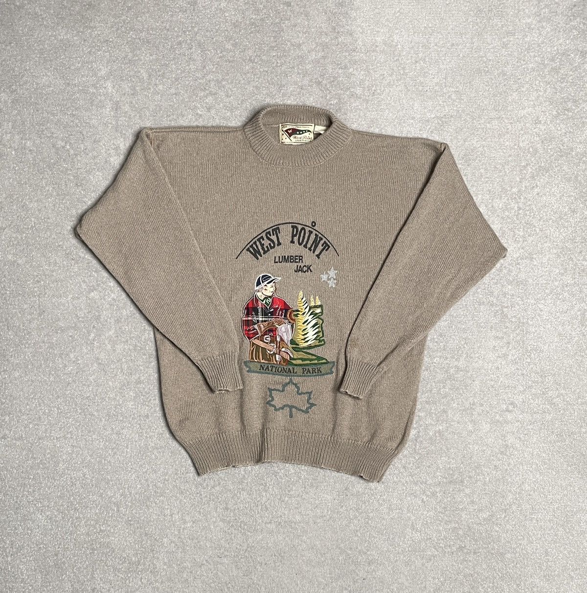 Vintage Vintage Beige Wool Knitwear Jumper Sweater Embroidered Size US L / EU 52-54 / 3 - 1 Thumbnail