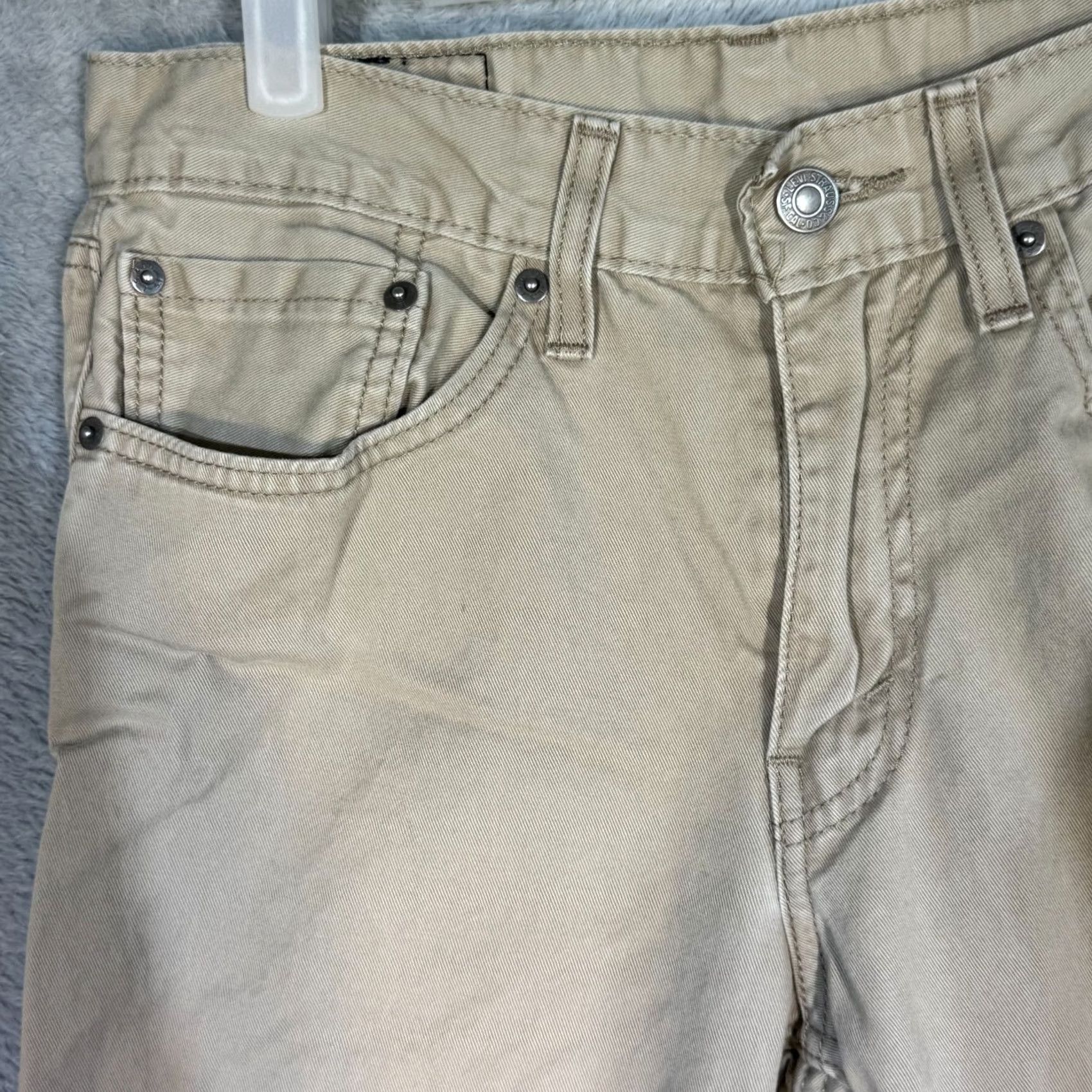Levi's Levi’s 514 Jeans Men’s Beige Denim 31x32 Mid Rise Straight Size US 31 - 3 Thumbnail