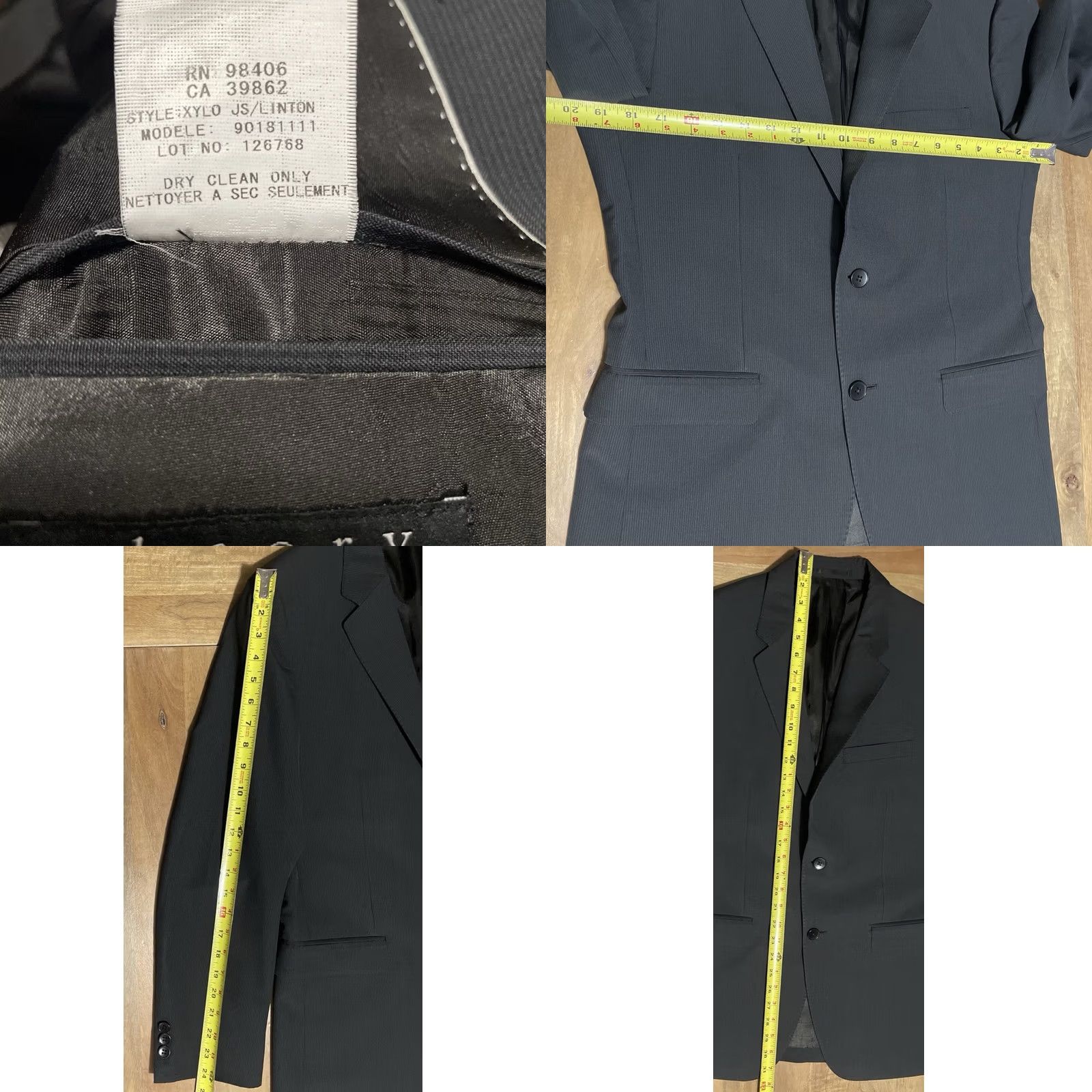 Theory Theory Black Striped Wool Blazer Mens 40R Slim Fit Sport Coat Jacket Size 40R - 8 Thumbnail