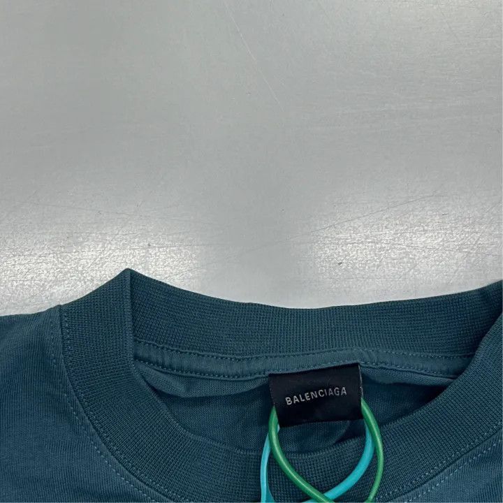 Balenciaga Balenciaga Balenciaga Blue Lettered Short Sleeve TShirt -2 Size US M / EU 48-50 / 2 - 2 Thumbnail