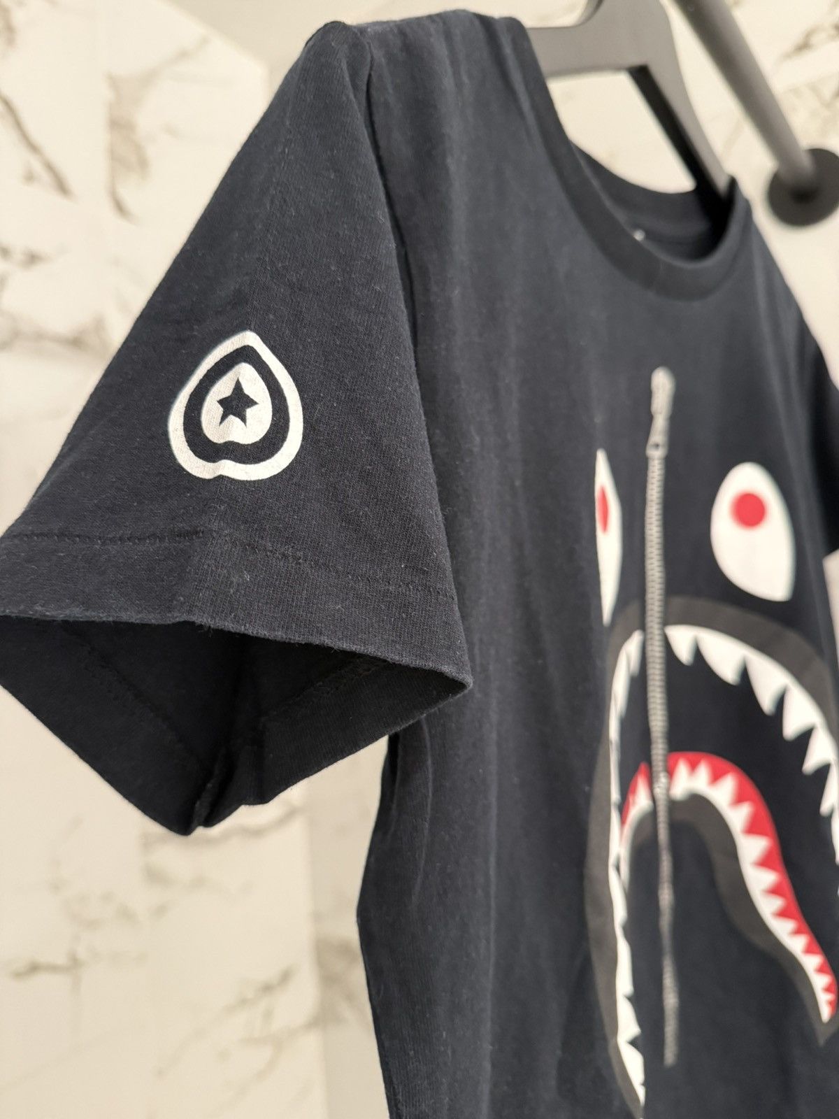 Bape A BATHING APE LADIES SHARK-PRINT T-SHIRT SIZE XS! 🦍 Size XS / US 0-2 / IT 36-38 - 4 Thumbnail
