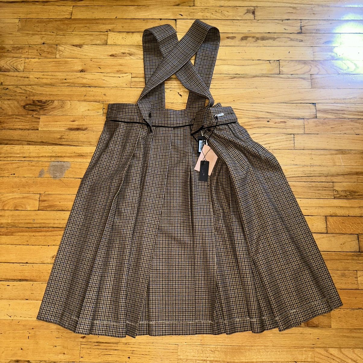 Miu Miu Houndstooth wool overall skirt NWT Size S / US 4 / IT 40 - 7 Thumbnail