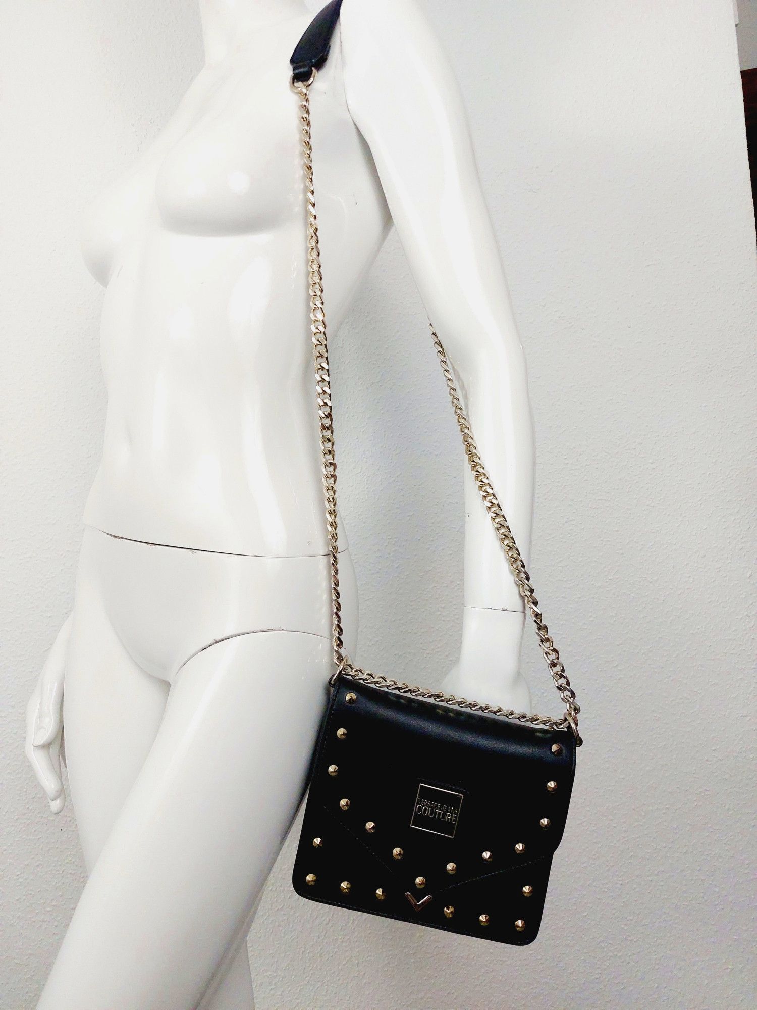 Versace Jeans Couture Versace Couture Rivet Grommet Spike Chain Crossbody Bag Size ONE SIZE - 2 Thumbnail