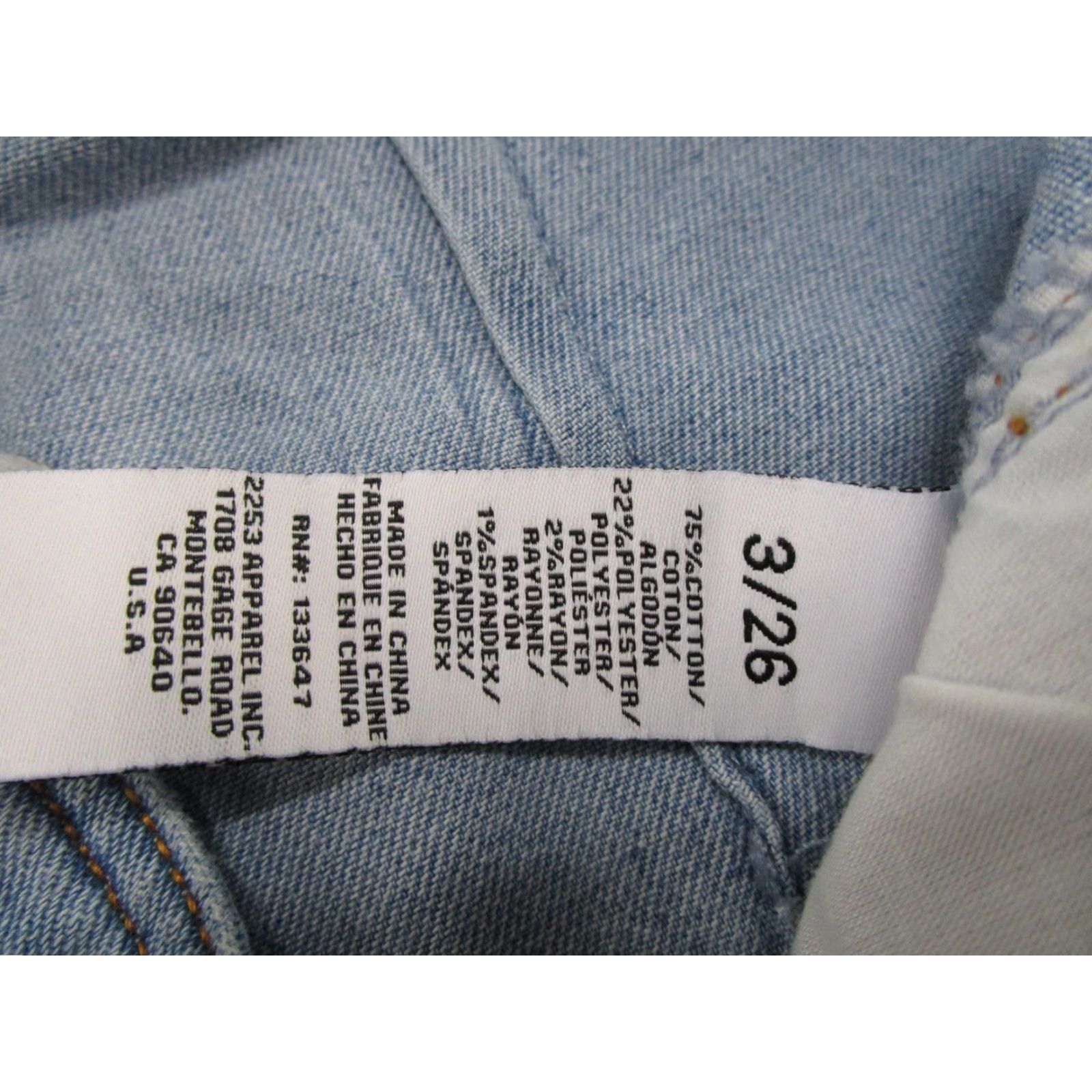 Vintage Celebrity Pink Jeans Women's 26 Blue Denim Wide-Leg Stretch 5-Pocket Re Generation SZ 3/26 Size 26" / US 2 / IT 38 - 7 Thumbnail