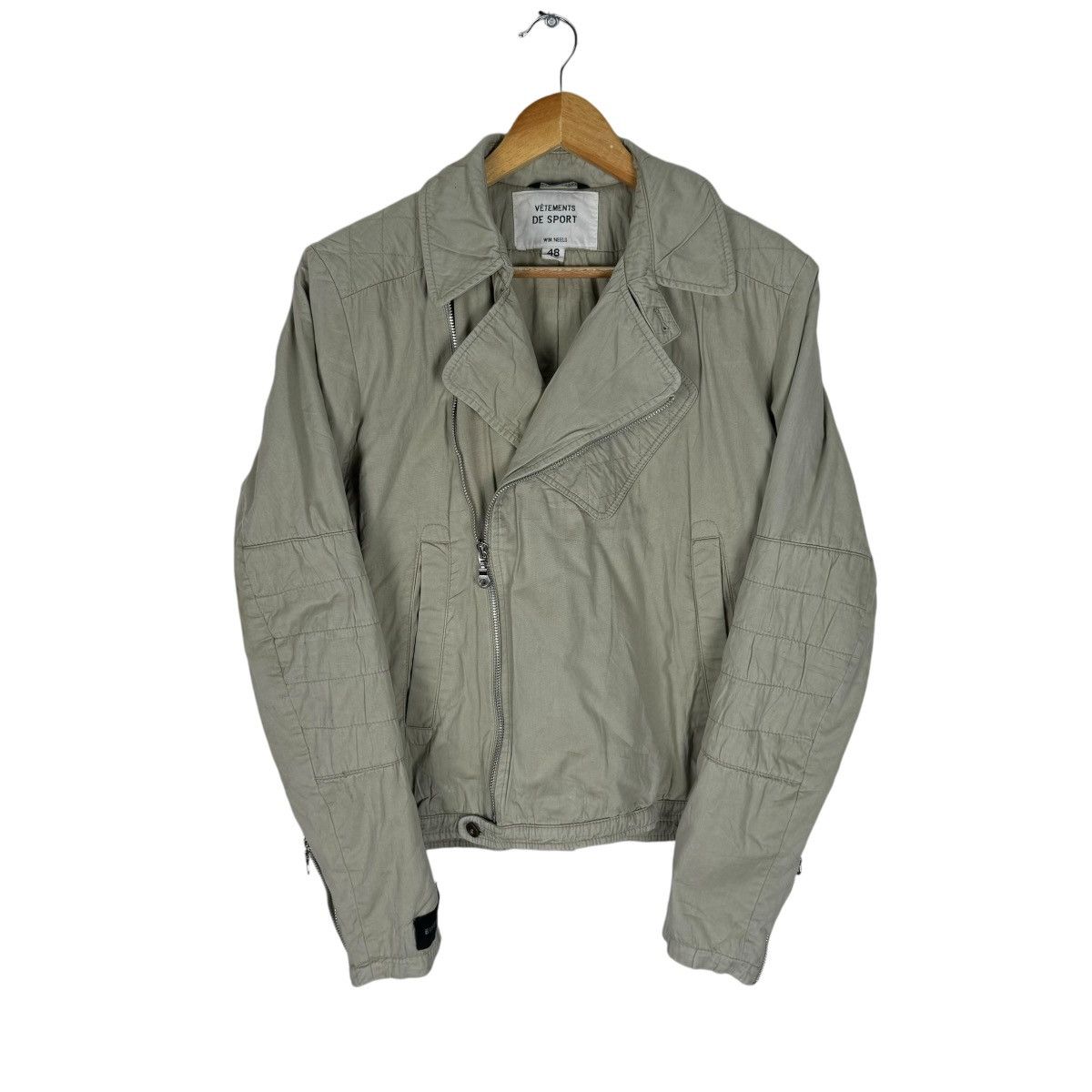 Vetements De Sport By Wim Neels × Wim Neels 🌟VETEMENTS DE SPORT WN ITALY DOUBLE COLLAR BIKER JACKET Size US M / EU 48-50 / 2 - 2 Thumbnail