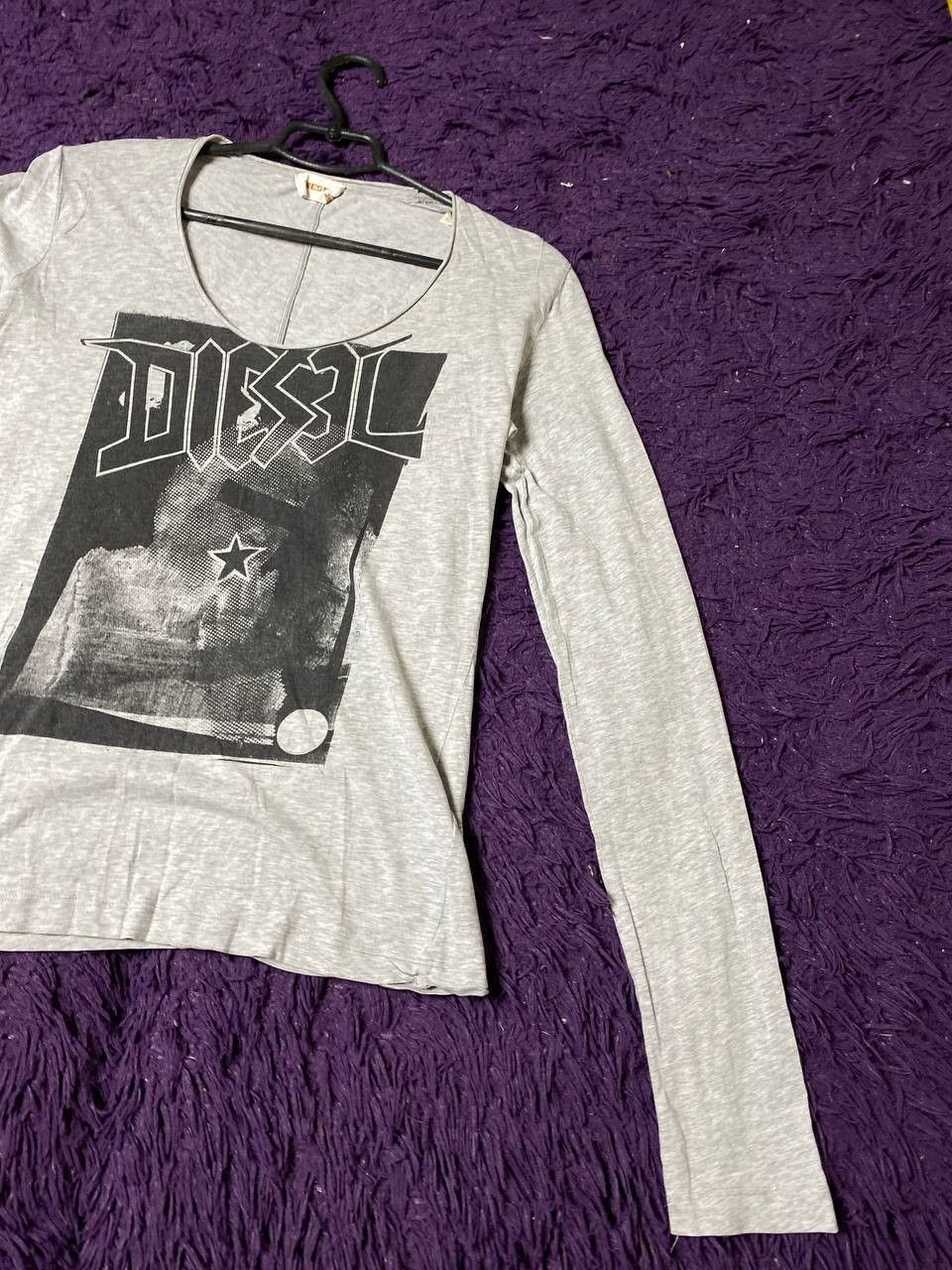 Diesel Y2K Long Sleeve gray big logo Diesel Vintage size L Size US L / EU 52-54 / 3 - 9 Thumbnail