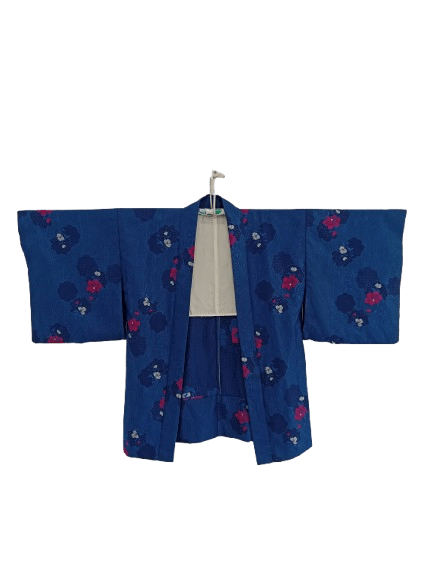 Vintage Haori Kimono Flower Motif Japanese Traditional Wear