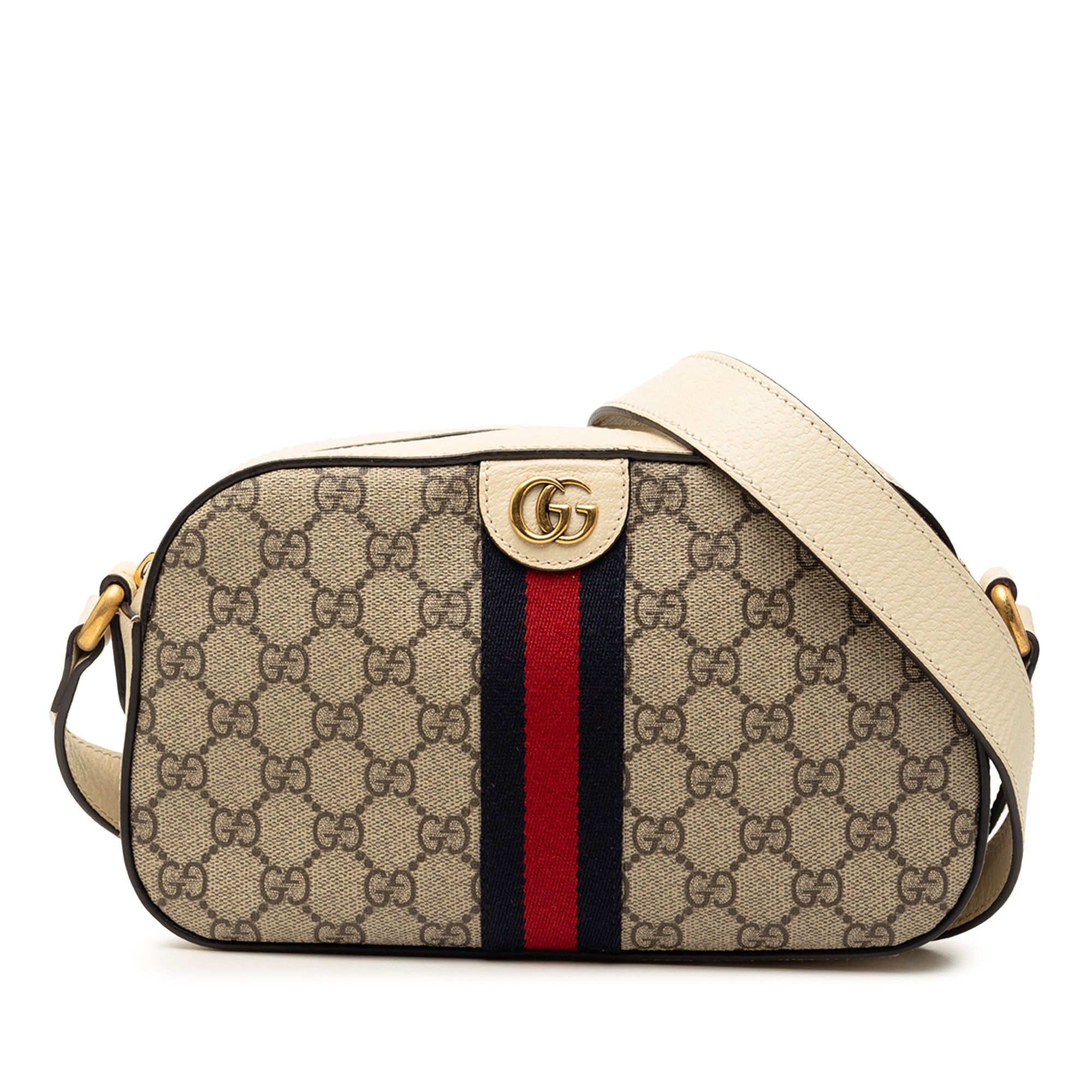 Gucci Small GG Supreme Textured Calfskin Web Ophidia Camera Bag Size ONE SIZE - 1 Thumbnail