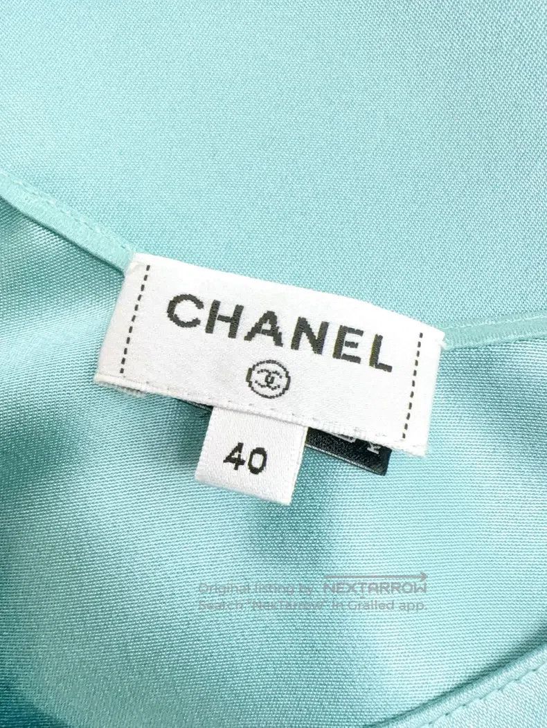 Chanel Chanel 23P high-end handicraft workshop lake blue silk sle Size S / US 4 / IT 40 - 5 Thumbnail
