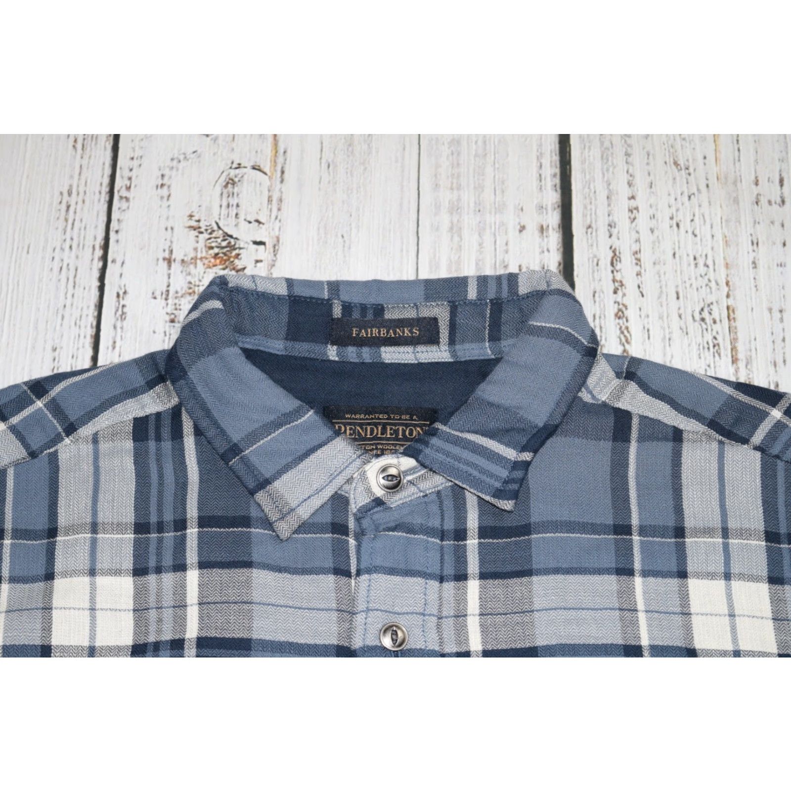 Pendleton Pendleton Shirt Plaid Flannel Blue White Multicolor M Mens Cotton Pocket Button-Up Outdoors Regular Size US M / EU 48-50 / 2 - 2 Thumbnail
