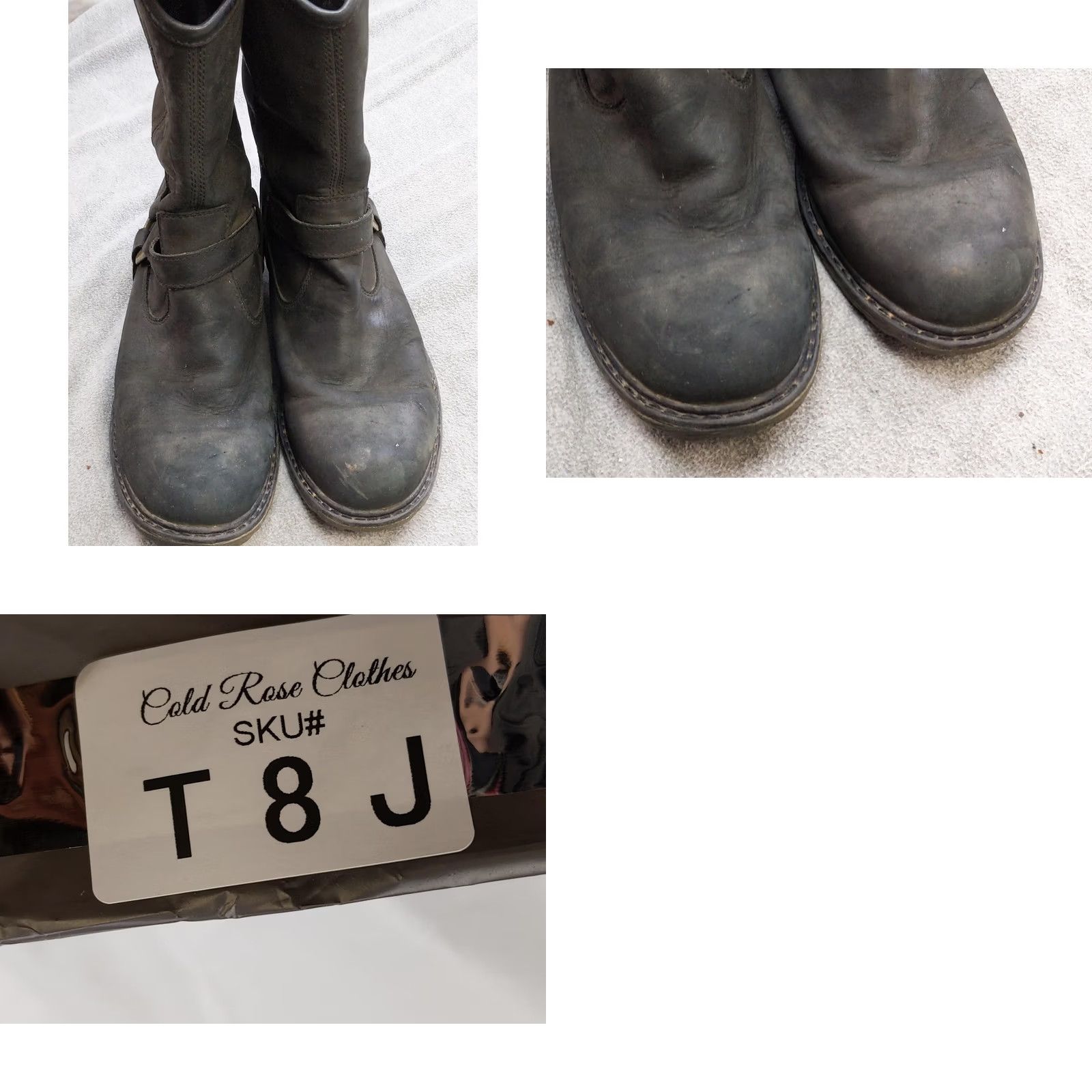 Timberland Timberland Womens Boots 9 Black Leather Mid-Calf Biker Pull On 8604A Size US 9 / IT 39 - 8 Thumbnail
