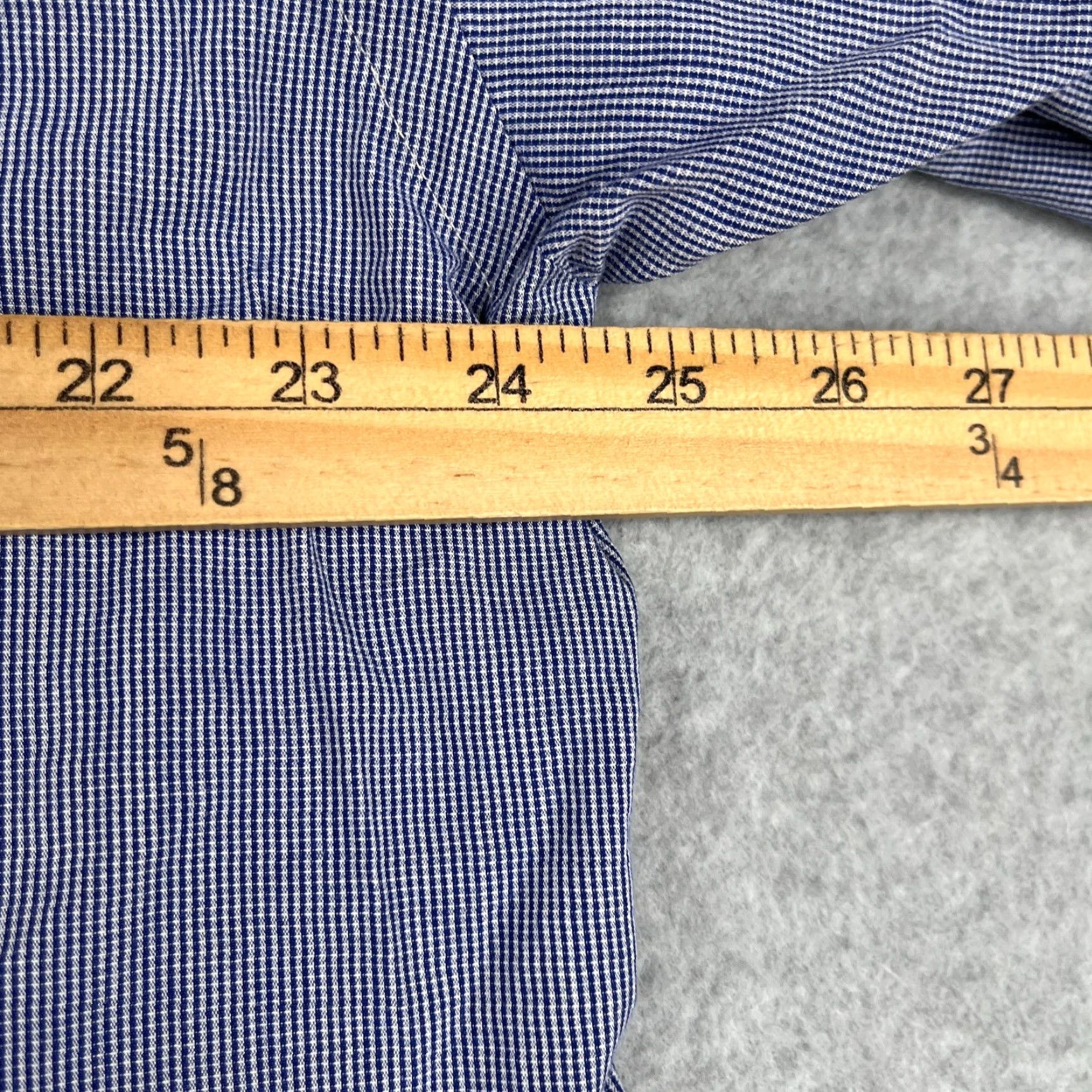 Polo Ralph Lauren Polo Ralph Lauren Shirt 17.5 Blue Mini Check Casual Button-Up Long Sleeve Men's Size US XXL / EU 58 / 5 - 6 Thumbnail