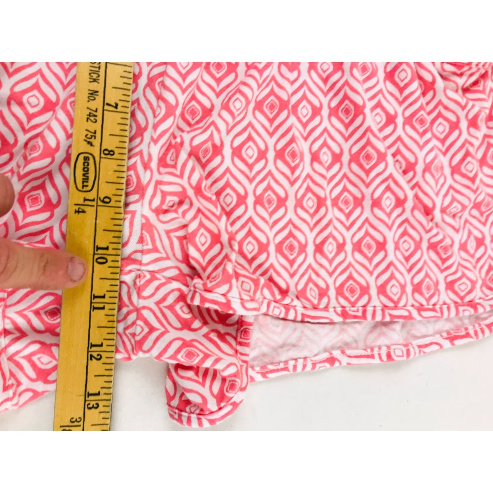 Vintage Cool Girl Shorts Women's XL Pink White Geometric Pattern Pajama Drawstring Shirt Size 40" / US 18 - 5 Thumbnail