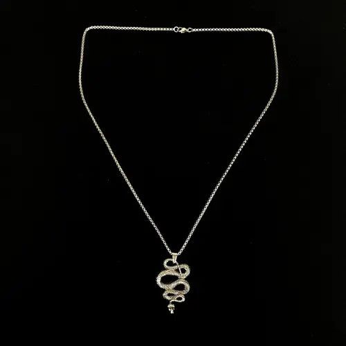 Jewelry Snake Pendant Necklace Y2K Gothic Punk Chain Size ONE SIZE - 4 Thumbnail