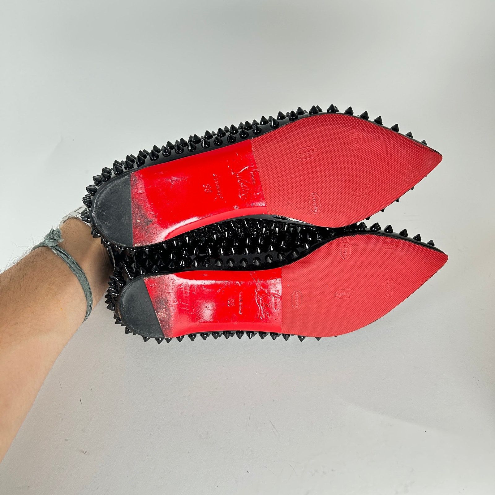 Christian Louboutin Christian Louboutin Black Patent Studded Flats Size 38 Size US 8 / IT 38 - 7 Thumbnail