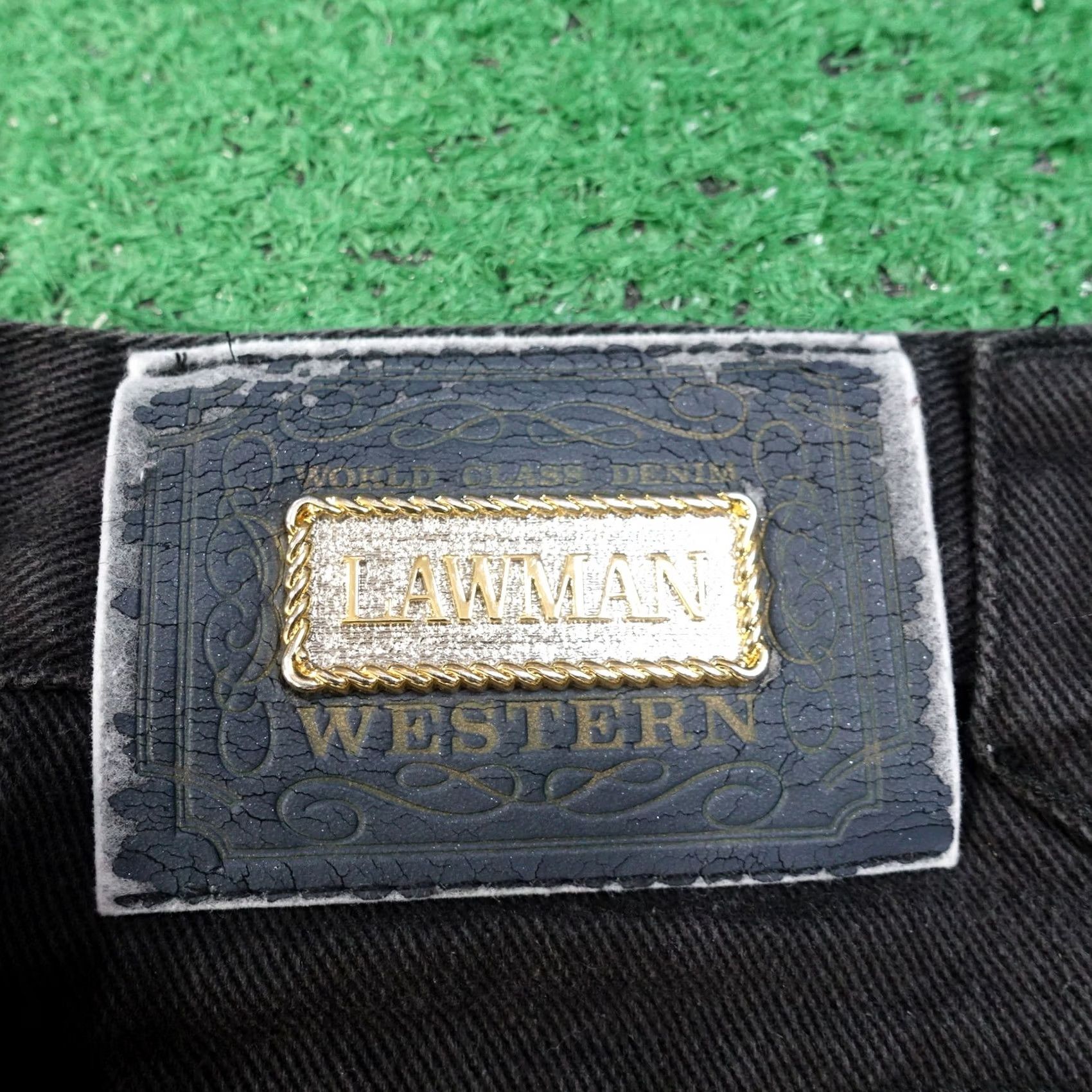 Denime VINTAGE LAWMAN WESTERN BLACK DENIM JEANS WOMENS SZ 7 (26X35) READ Size 28" / US 6 / IT 42 - 6 Thumbnail