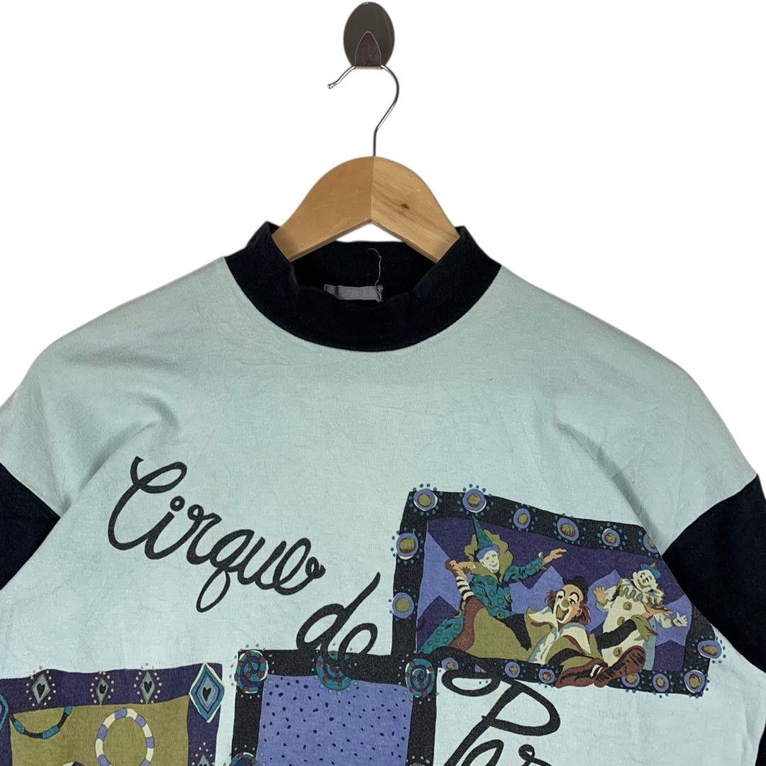 Other Vintage Cirque de Paris Graphic 90s Art Mock Neck Tee Size US M / EU 48-50 / 2 - 2 Thumbnail