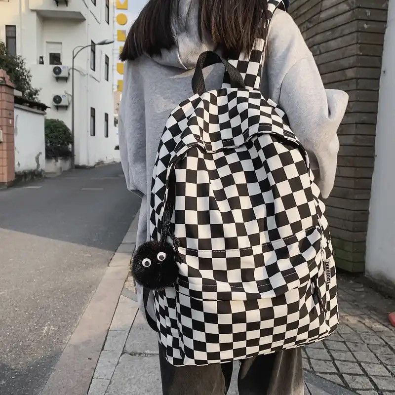 Vintage Plaid Backpack Waterproof Leisure Shoulder Bag Size ONE SIZE - 1 Thumbnail