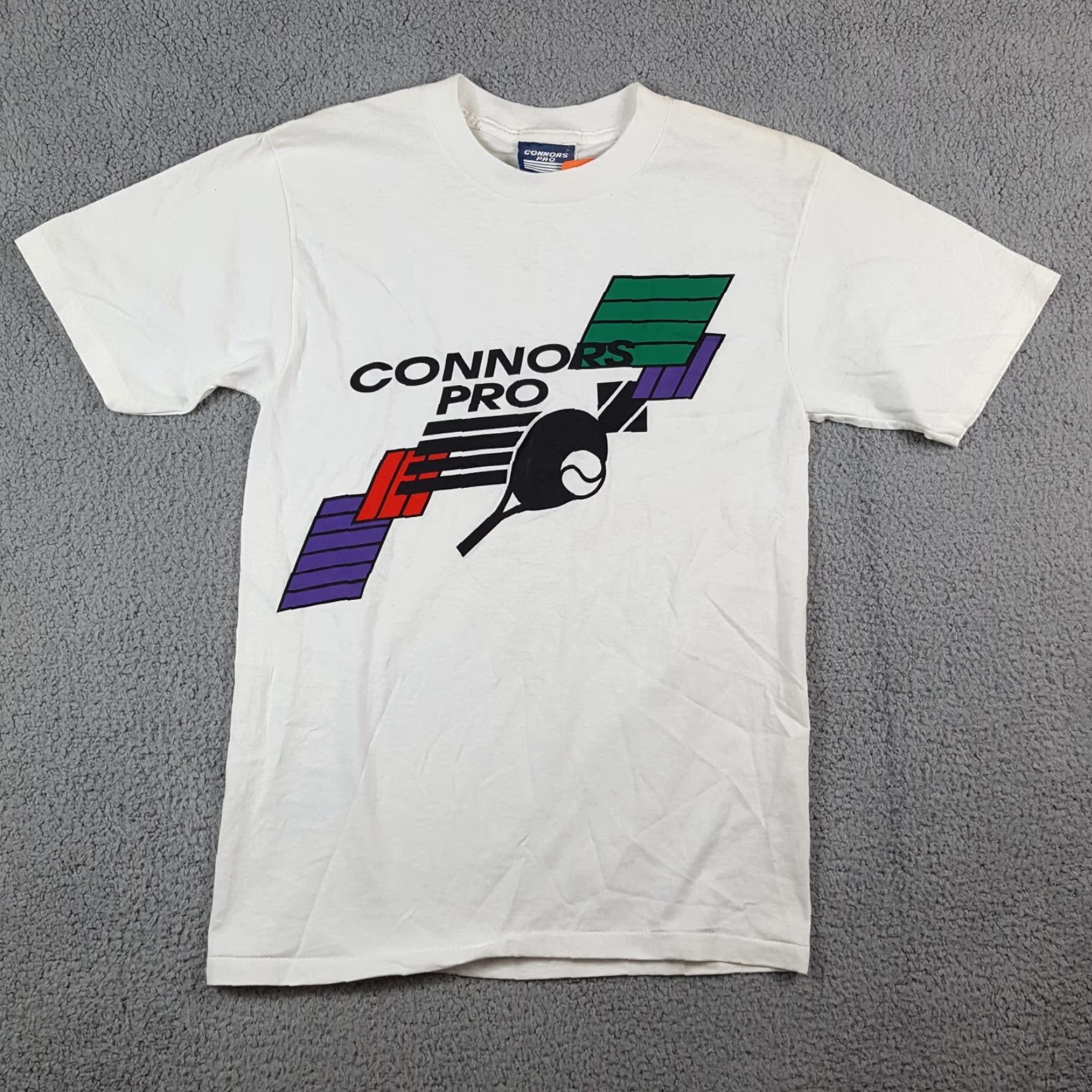 Vintage VINTAGE 90s Connors Pro Tennis T-Shirt Adult Small White Athletic Preppy Sports Mens Size US S / EU 44-46 / 1 - 2 Thumbnail