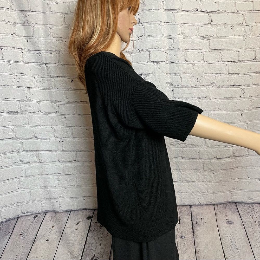 Chicos Chico's Side-Button Nicolette Pullover Black Knit Size 2 US Size L / US 10 / IT 46 - 4 Thumbnail