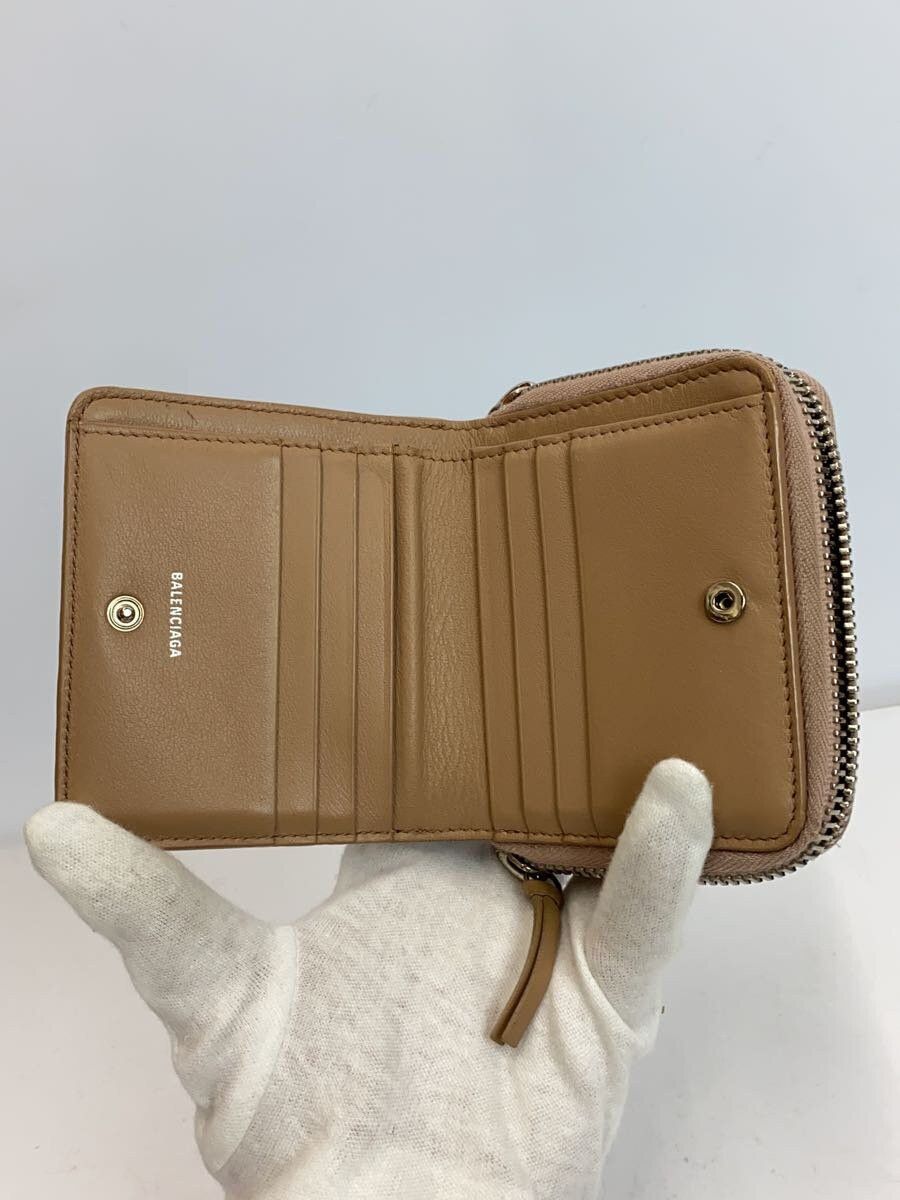 Balenciaga Balenciaga Leather Tri-Fold Wallet Beige Size ONE SIZE - 4 Thumbnail
