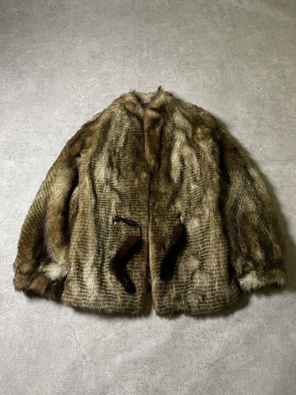 Y2K LGB IfSixWasNine Style Faux Leather Fur Zip Jacket