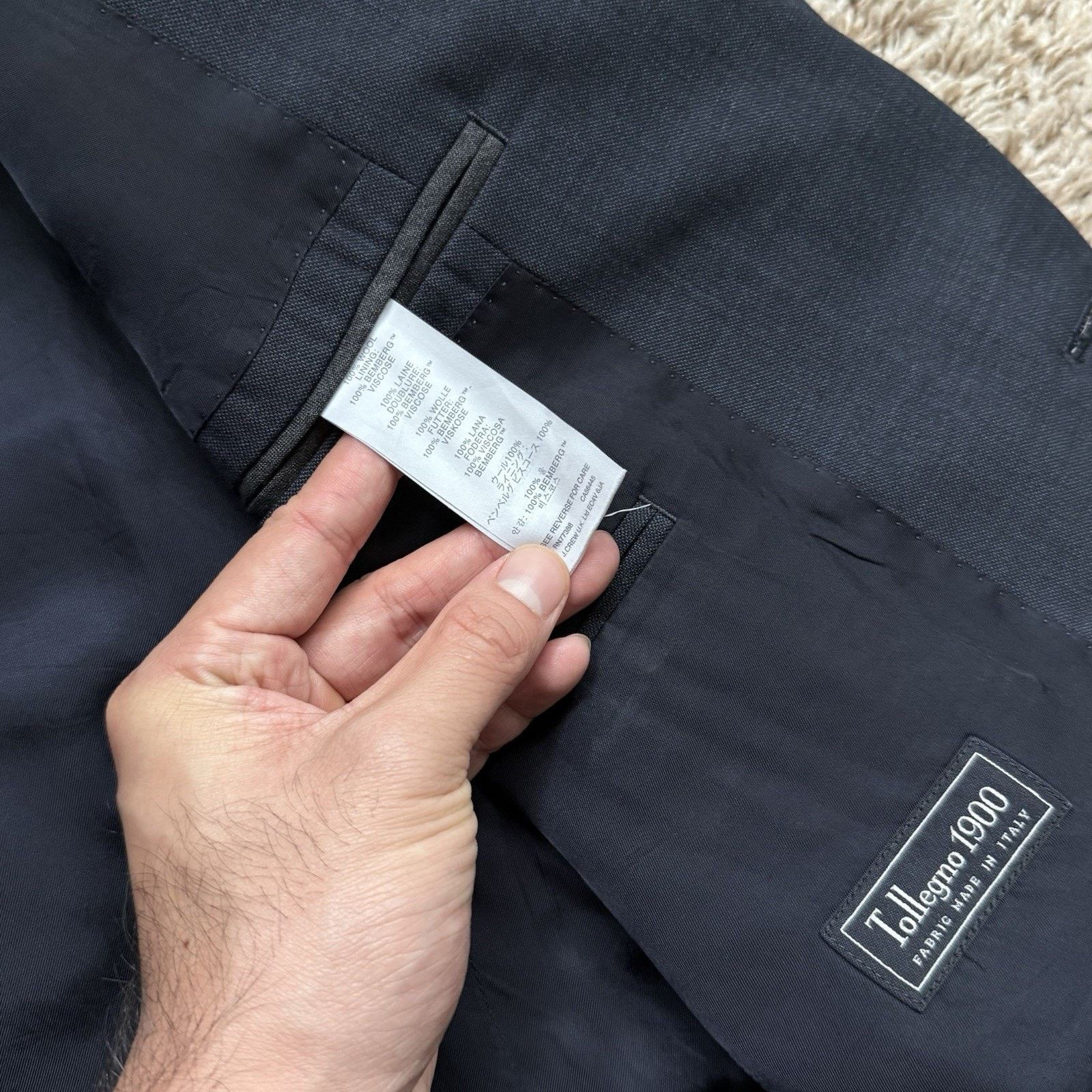 J.Crew J.Crew Ludlow Tollegno 1900 Wool Suit Navy Blue Jacket 40R Size 40R - 7 Thumbnail