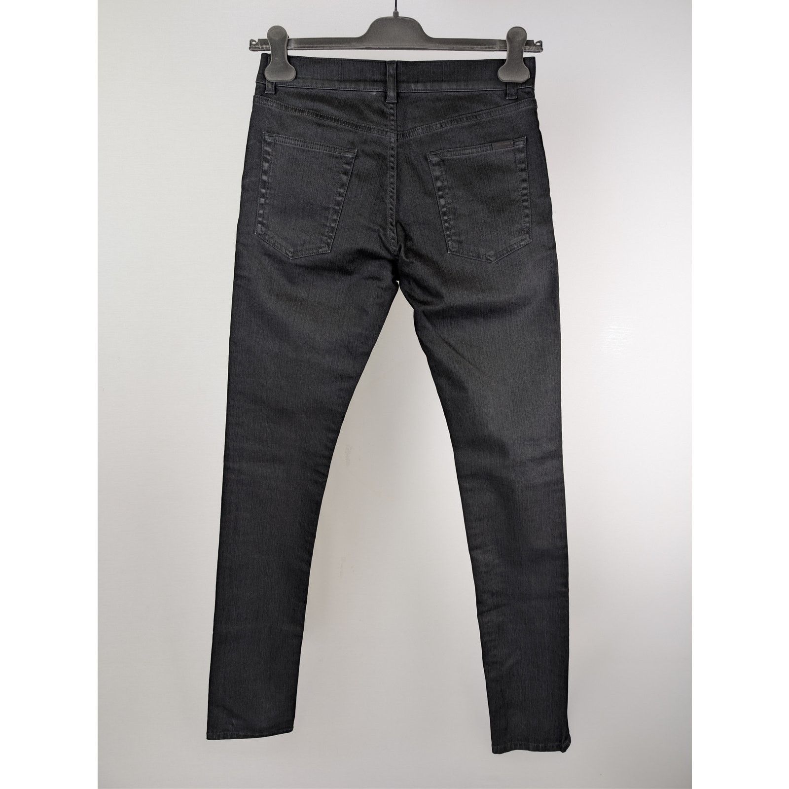 Saint Laurent Paris o1rshd1 Skinny Medium Waist Denim Jean in Black/Light Glazed Size US 29 - 13 Thumbnail