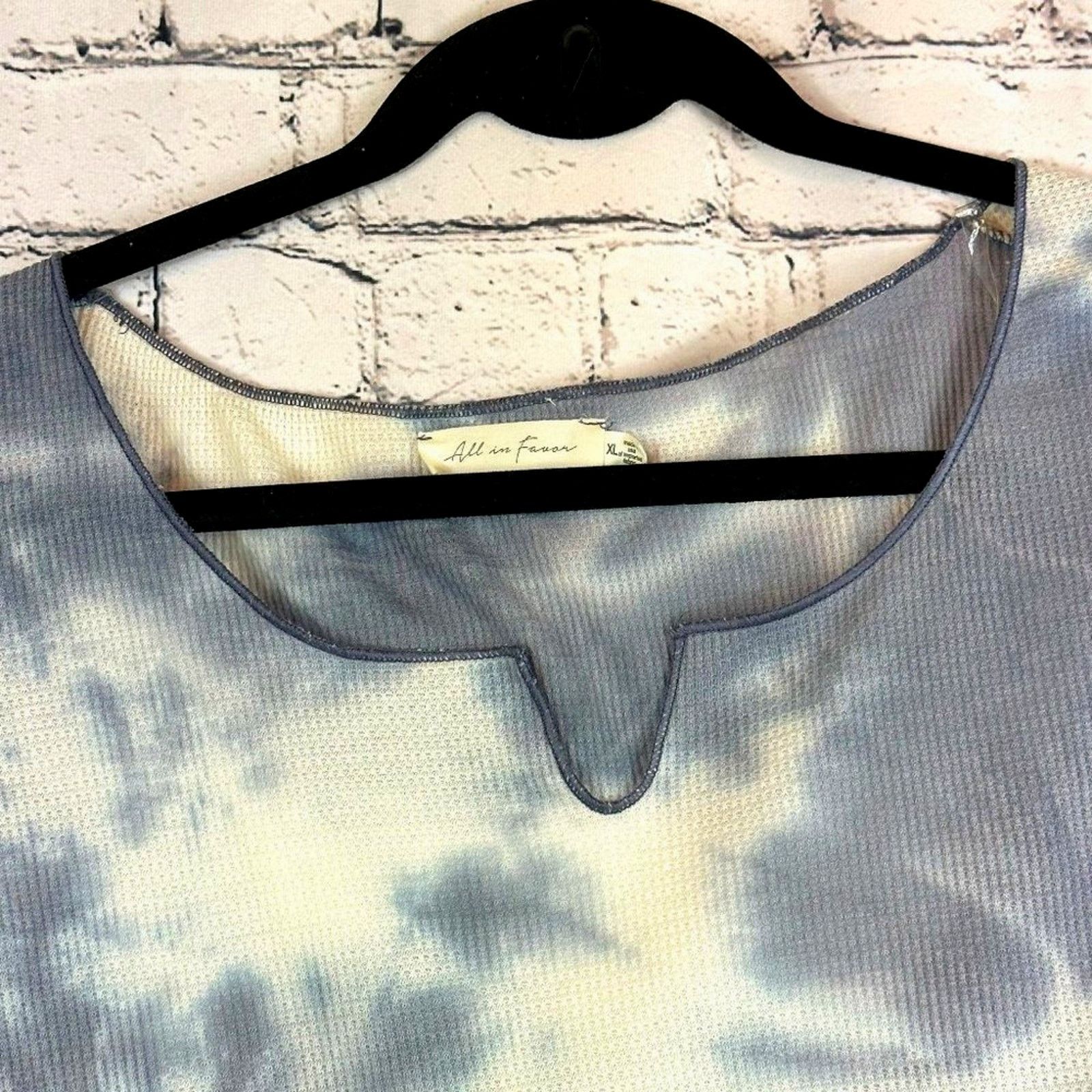 Nordstrom × Other All in Favor Tie Dye Waffle Knit Crop Top Grey XL Size XL / US 12-14 / IT 48-50 - 7 Thumbnail