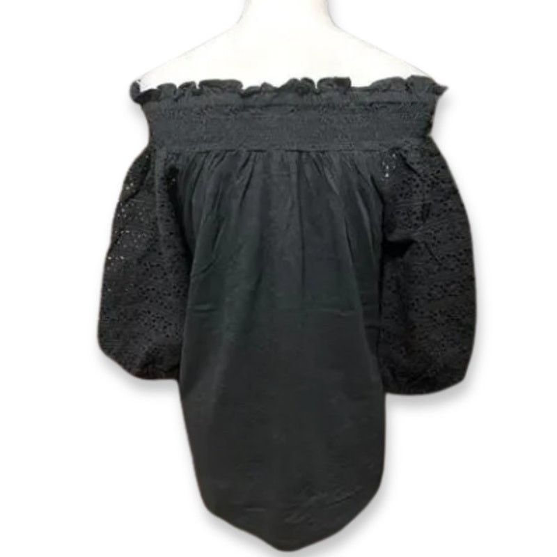 Ralph Lauren Ralph Lauren Off Shoulder Blouse Eyelet Lace Black Womens XS Size XS / US 0-2 / IT 36-38 - 5 Thumbnail