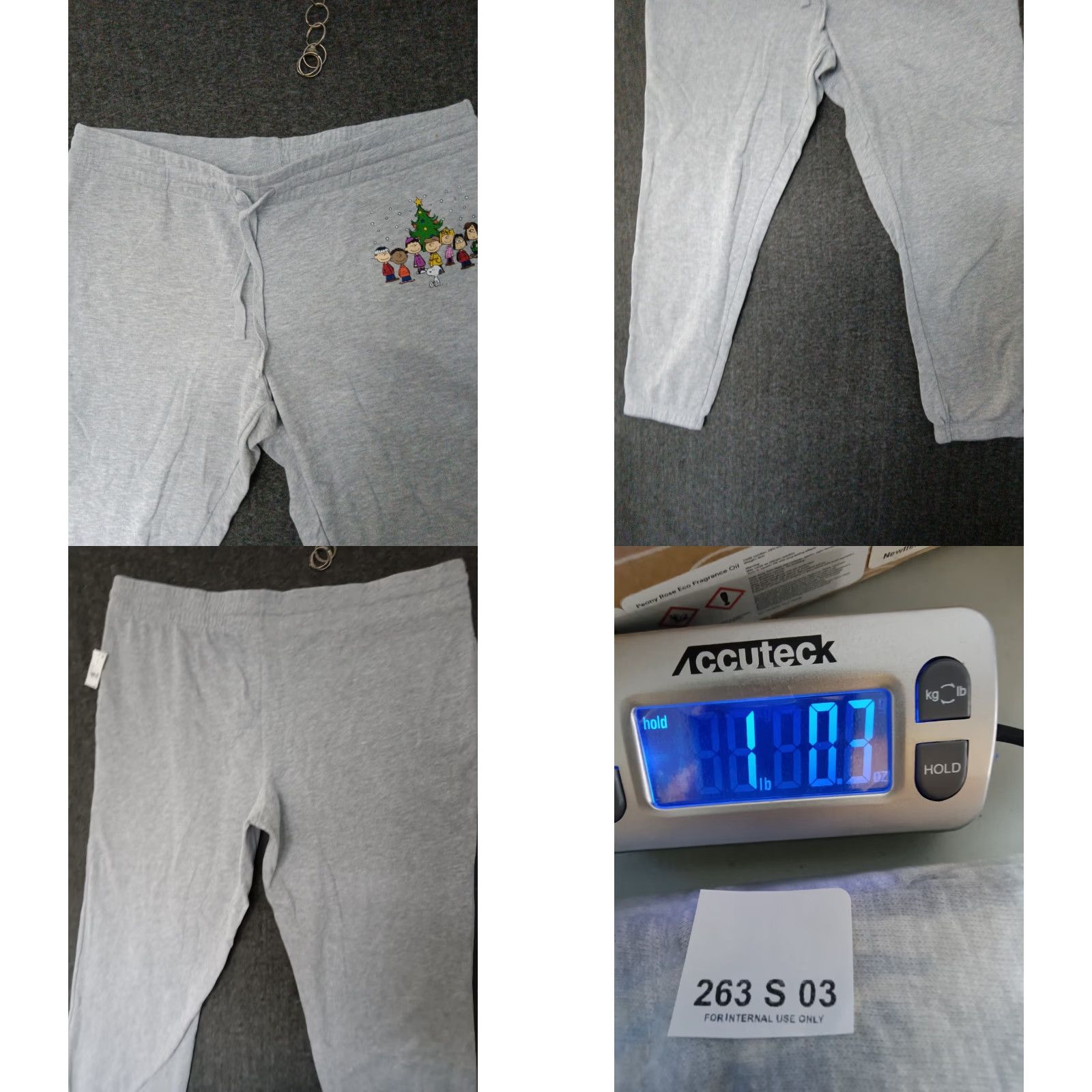 Peanuts VINTAGE Christmas Sweatpants Snoopy and Gang Gray Women's XXL NWT Size 40" / US 18 - 8 Thumbnail