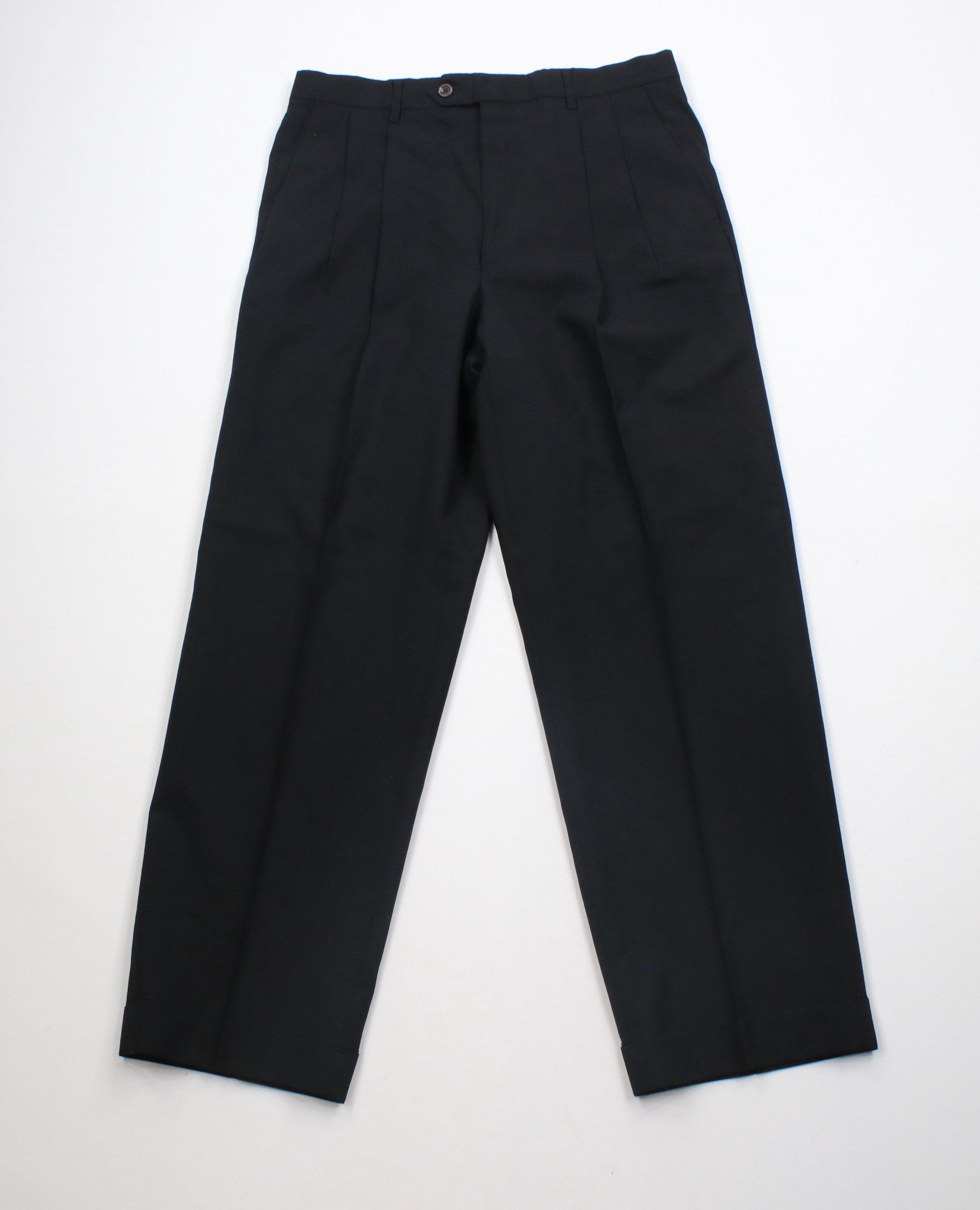 Vintage 90s Ralph Lauren Cuffed Wide Leg Chino Pants Black