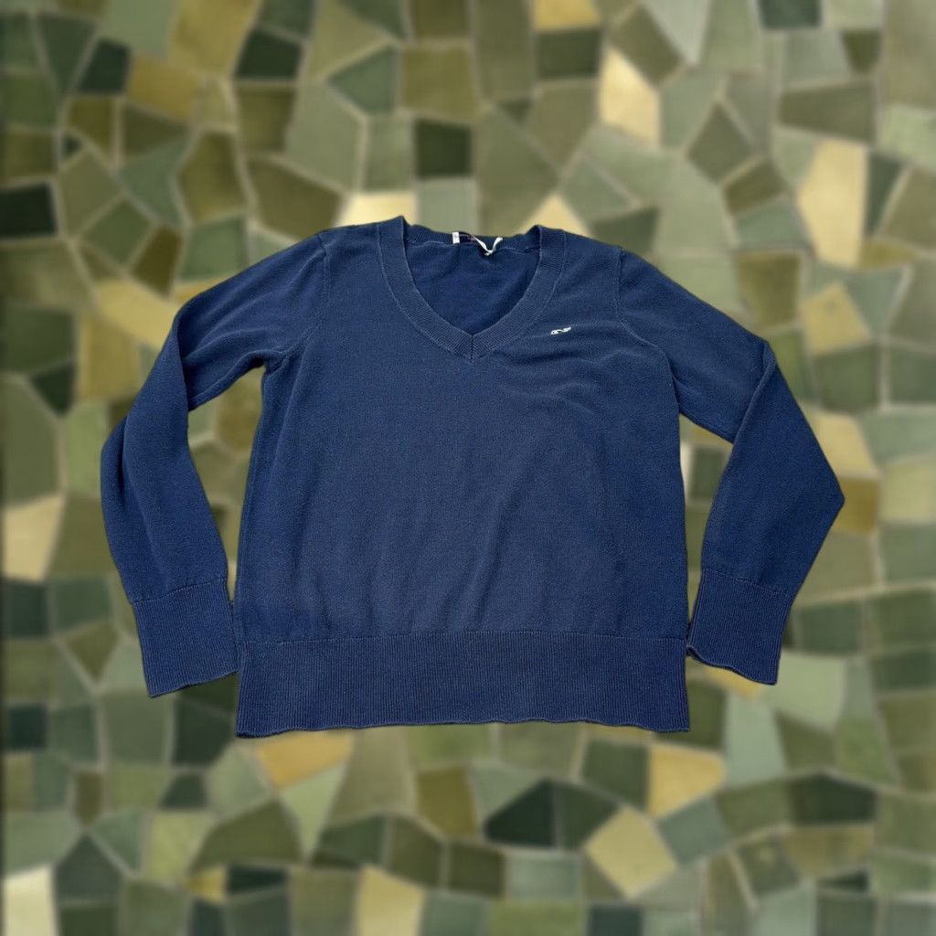 Vineyard Vines Vineyard Vines Sweater Womens XS Navy Blue V-Neck Cotton Logo Whale Size XS / US 0-2 / IT 36-38 - 1 Thumbnail