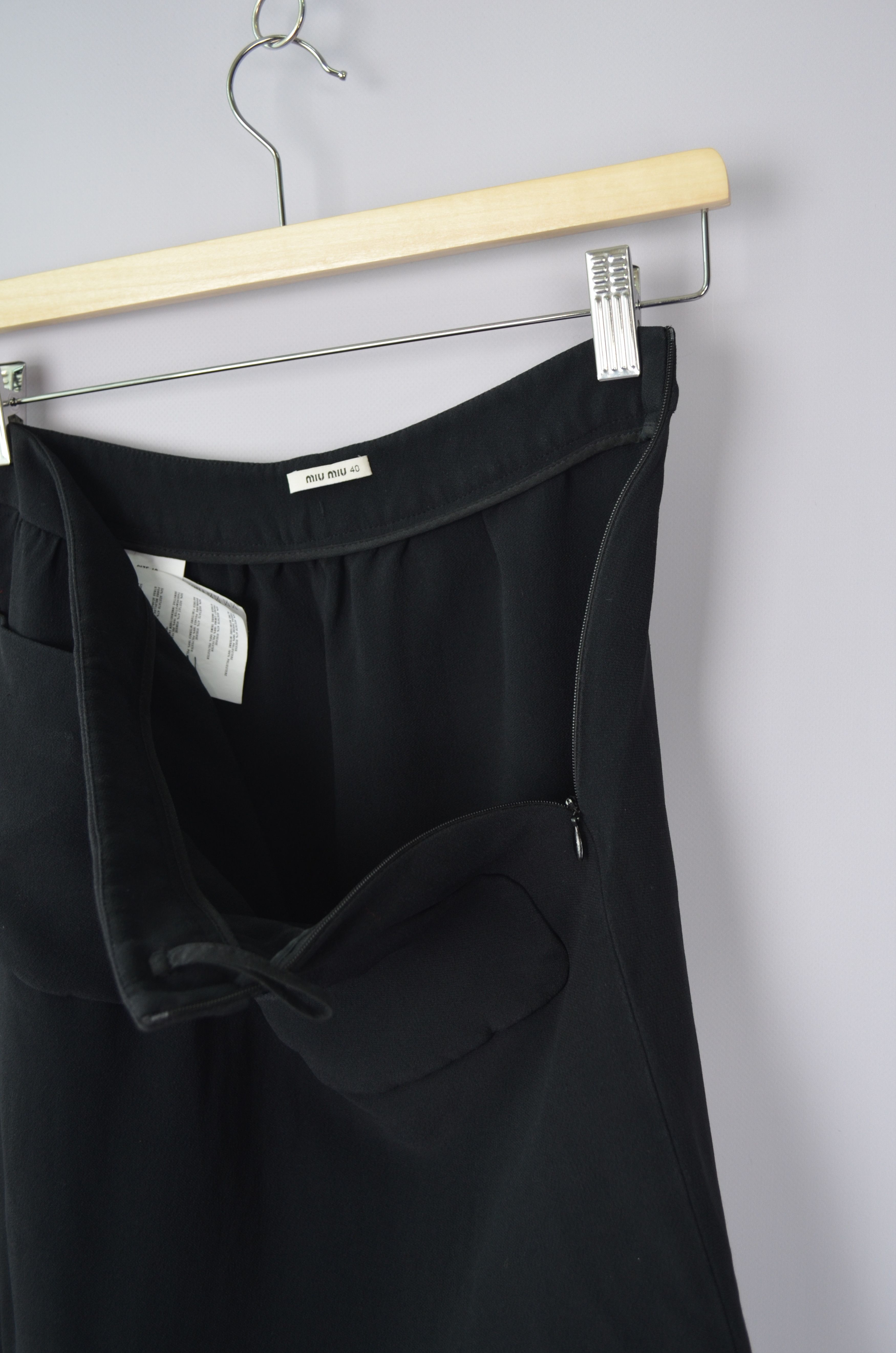 Miu Miu × Prada Miu Miu Prada Dark Navy Skirt Acetate Viscose Size IT40 Size 30" / US 8 / IT 44 - 13 Thumbnail