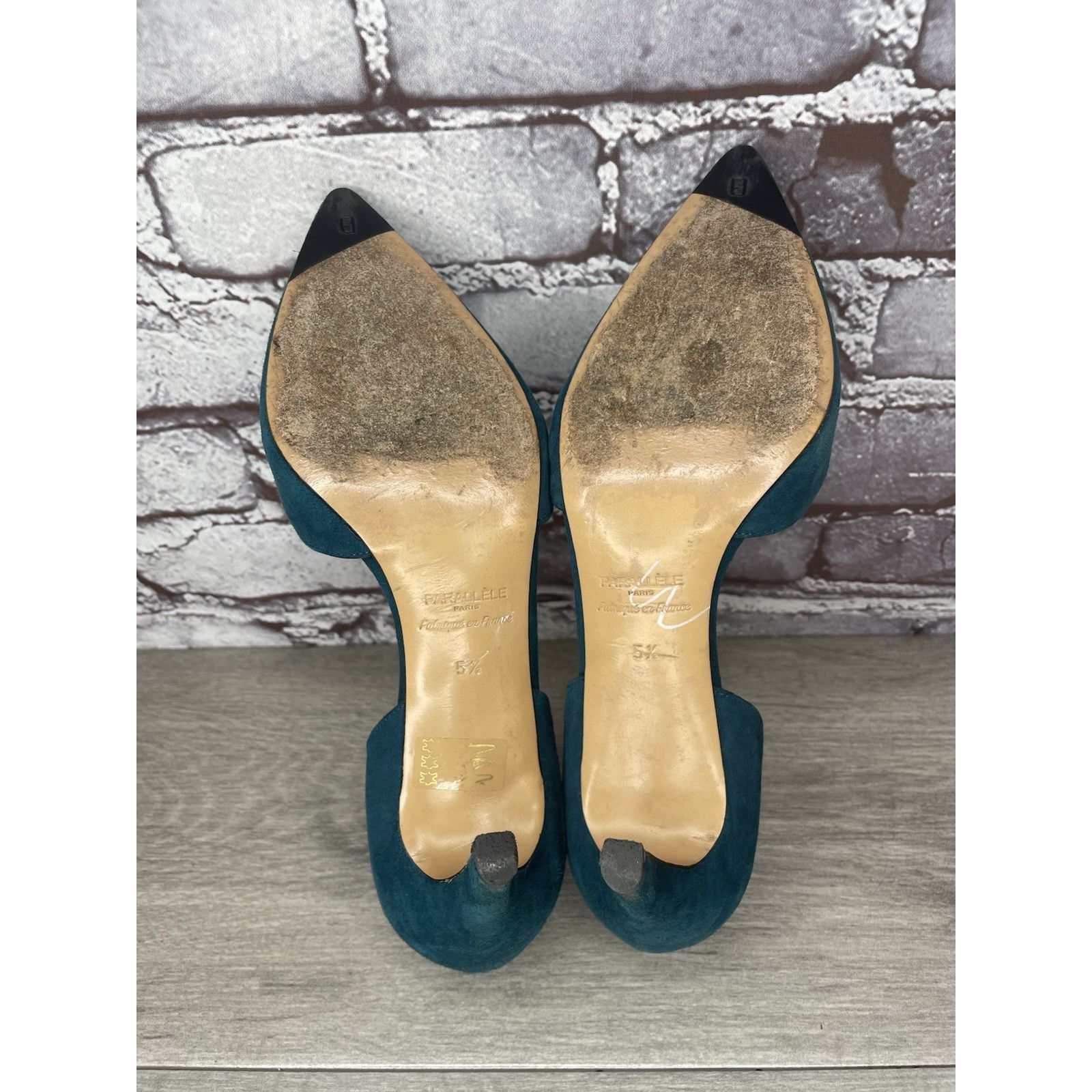 Other Parallele Blue Suede Leather Pointed Toe Stilettos Heels Wom Size US 7.5 / IT 37.5 - 8 Thumbnail