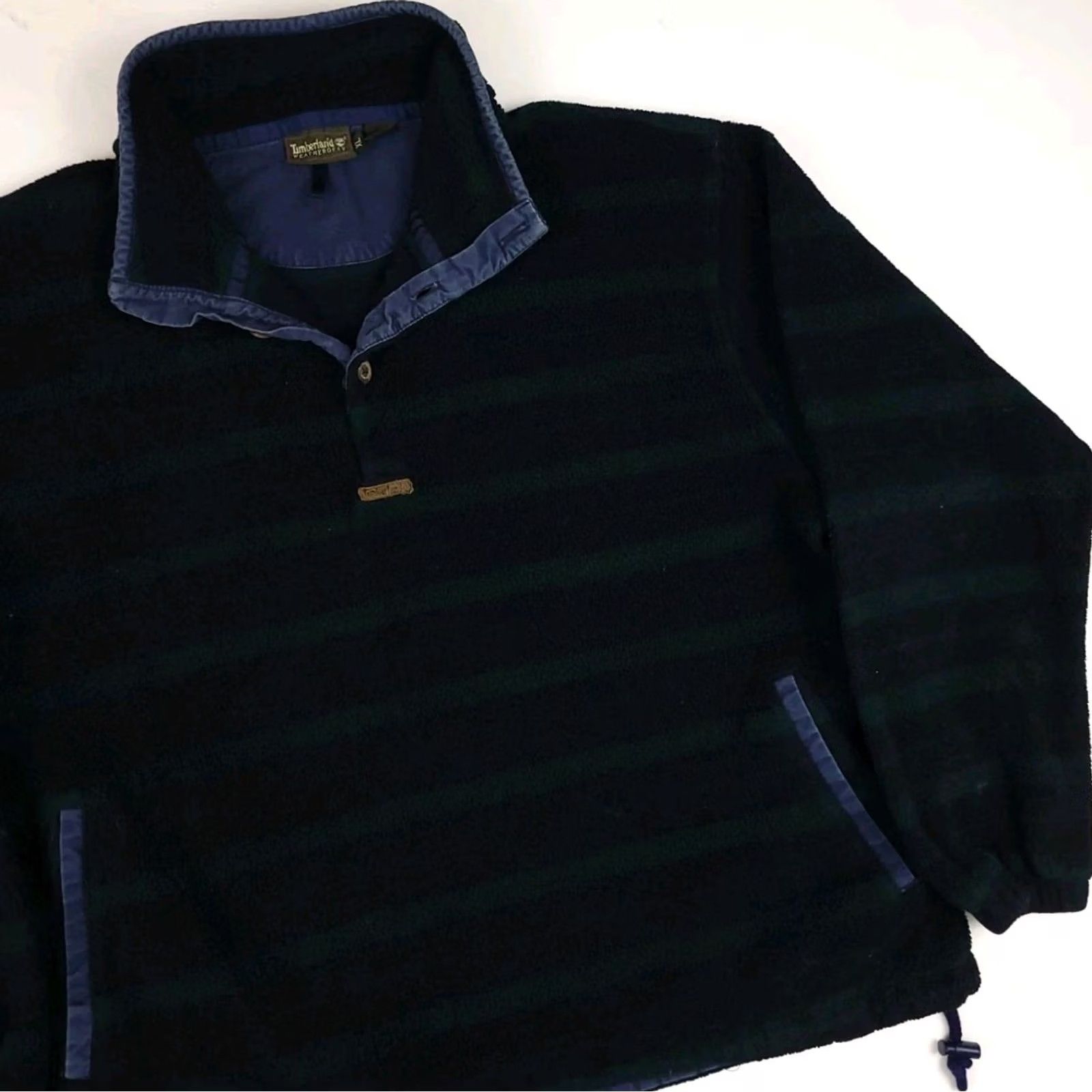 Timberland VINTAGE Timberland Weathergear Striped Fleece Sweatshirt Pullover Men XL Blue 90s Size US XL / EU 56 / 4 - 2 Thumbnail